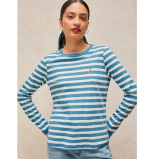 White Stuff Clara Stripe Embroidered Tee