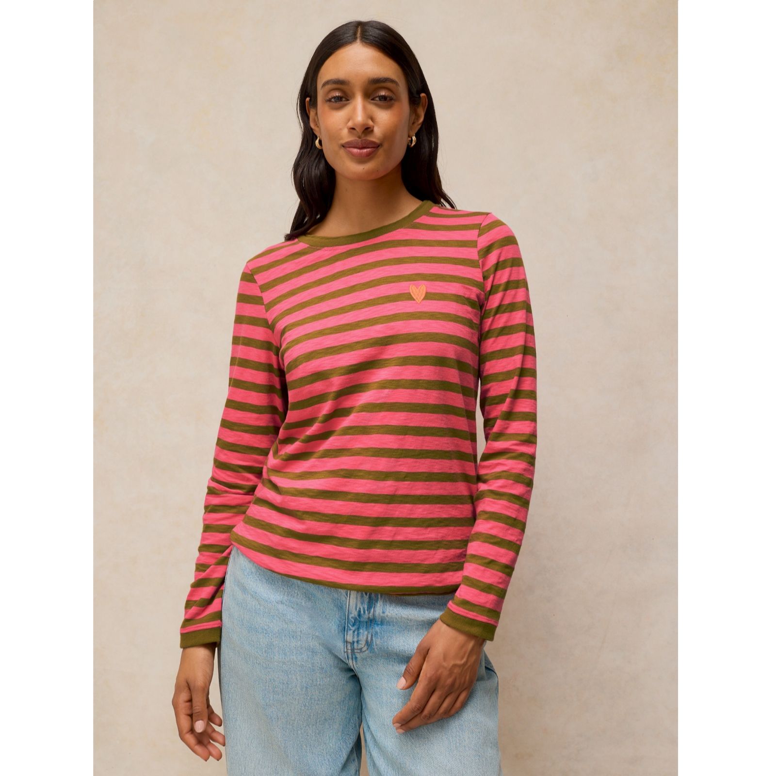 White Stuff Clara Stripe Embroidered Tee