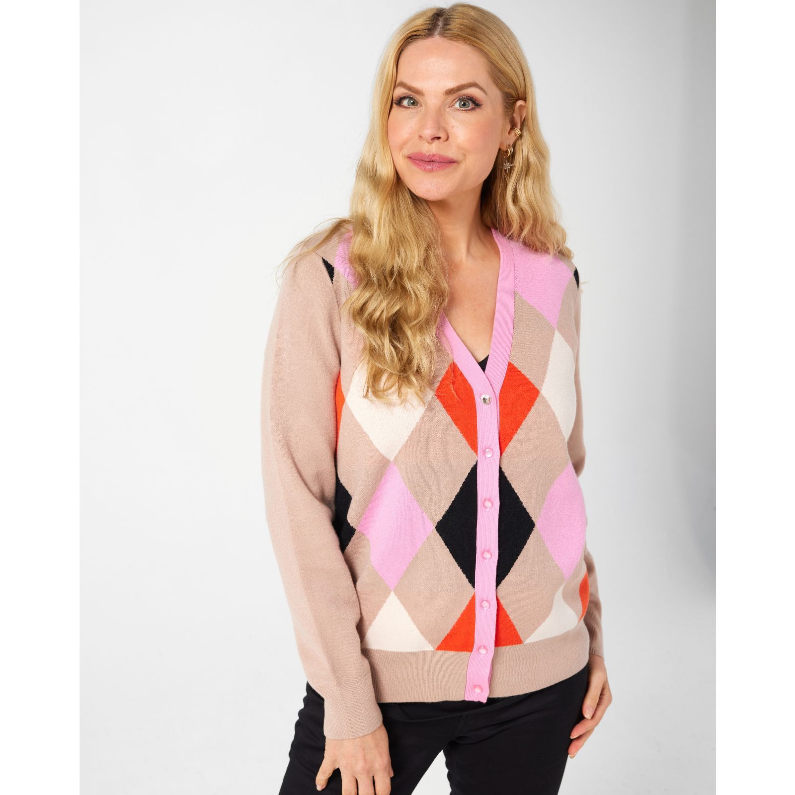 Ruth Langsford Argyle Pattern Cardigan - QVC UK