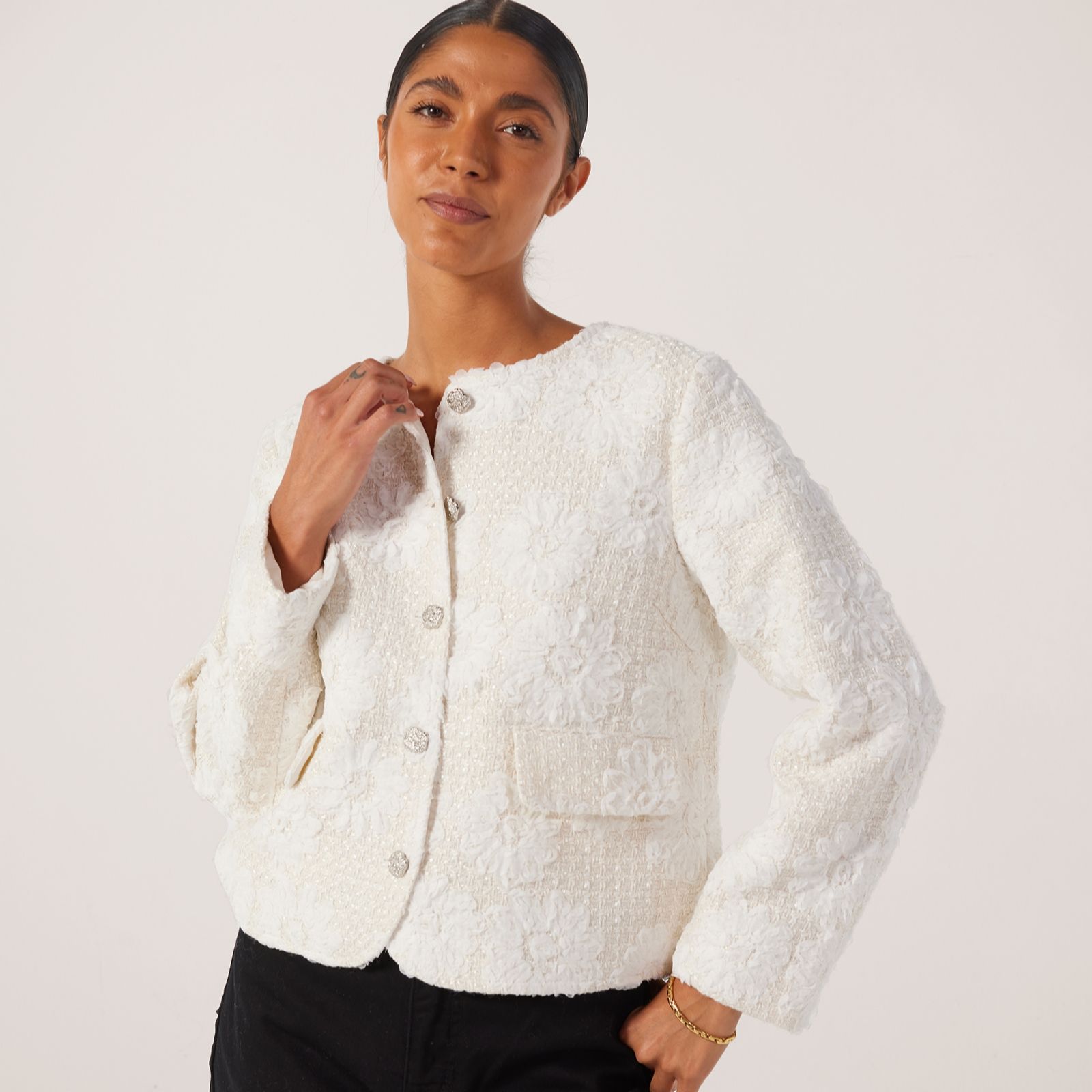 YAS Kavi Floral Applique Jacket