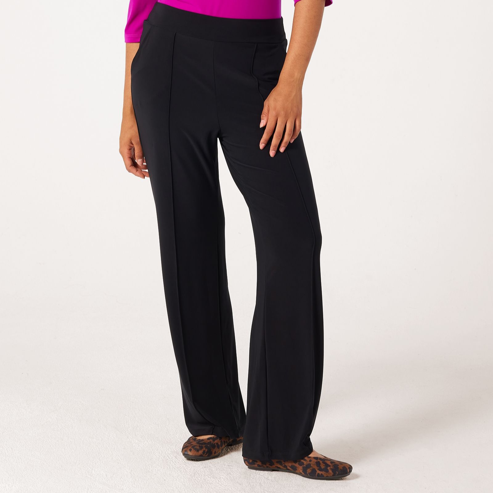 Kim & Co Deluxe Brazil Jersey Kyla Wide-Leg Pintuck Standard Trousers