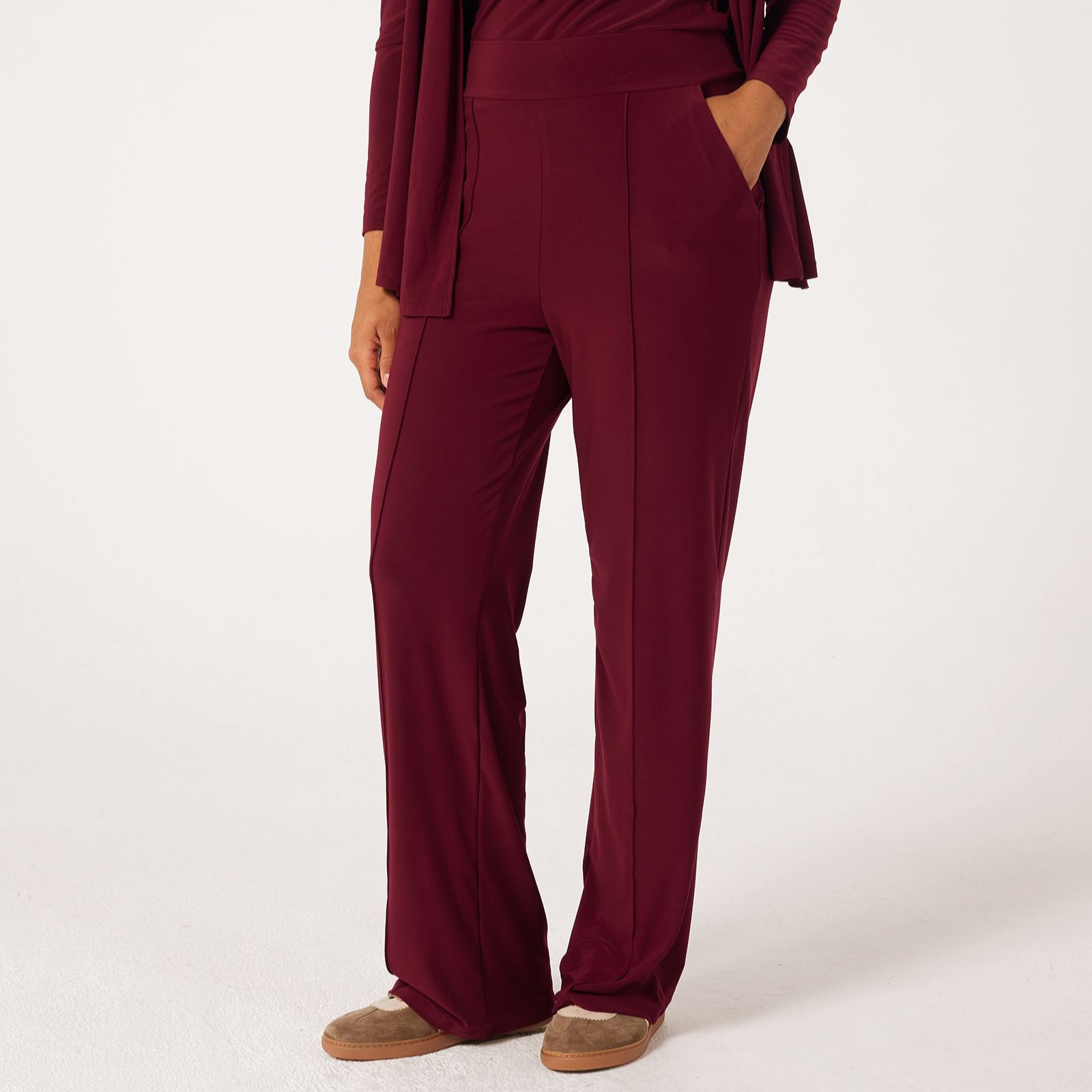 Kim & Co Deluxe Brazil Jersey Kyla Wide-Leg Pintuck Standard Trousers