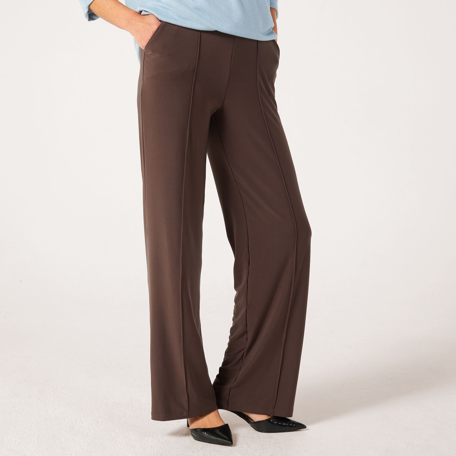Kim & Co Deluxe Brazil Jersey Kyla Wide-Leg Pintuck Standard Trousers