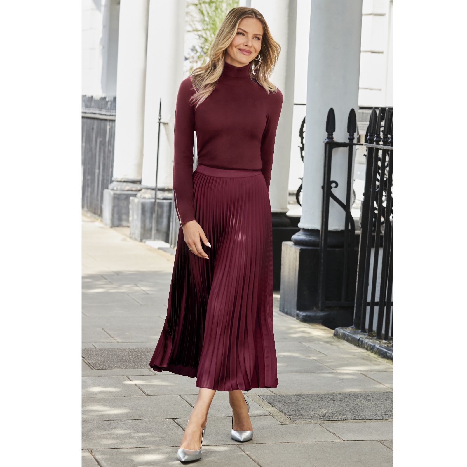 Sosandar Pleated Midi Skirt