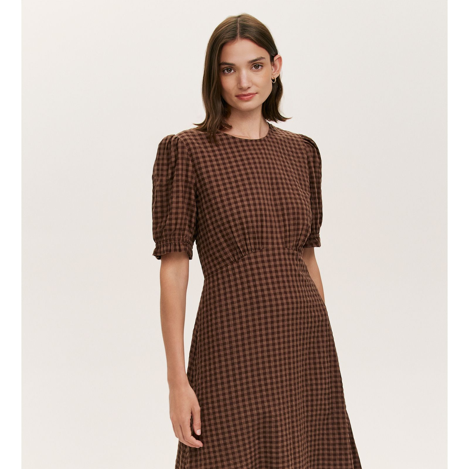 Finery London Mela Seersucker Midi Dress Standard