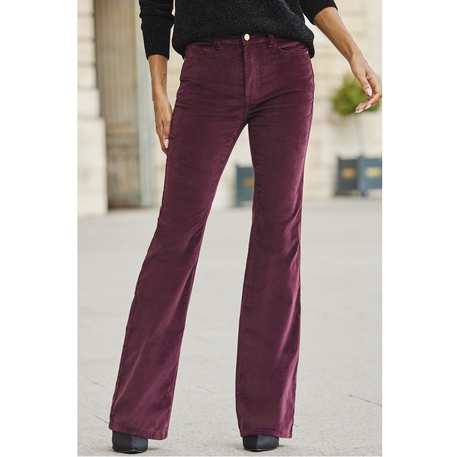 Sosandar Velvet Kickflare Trousers