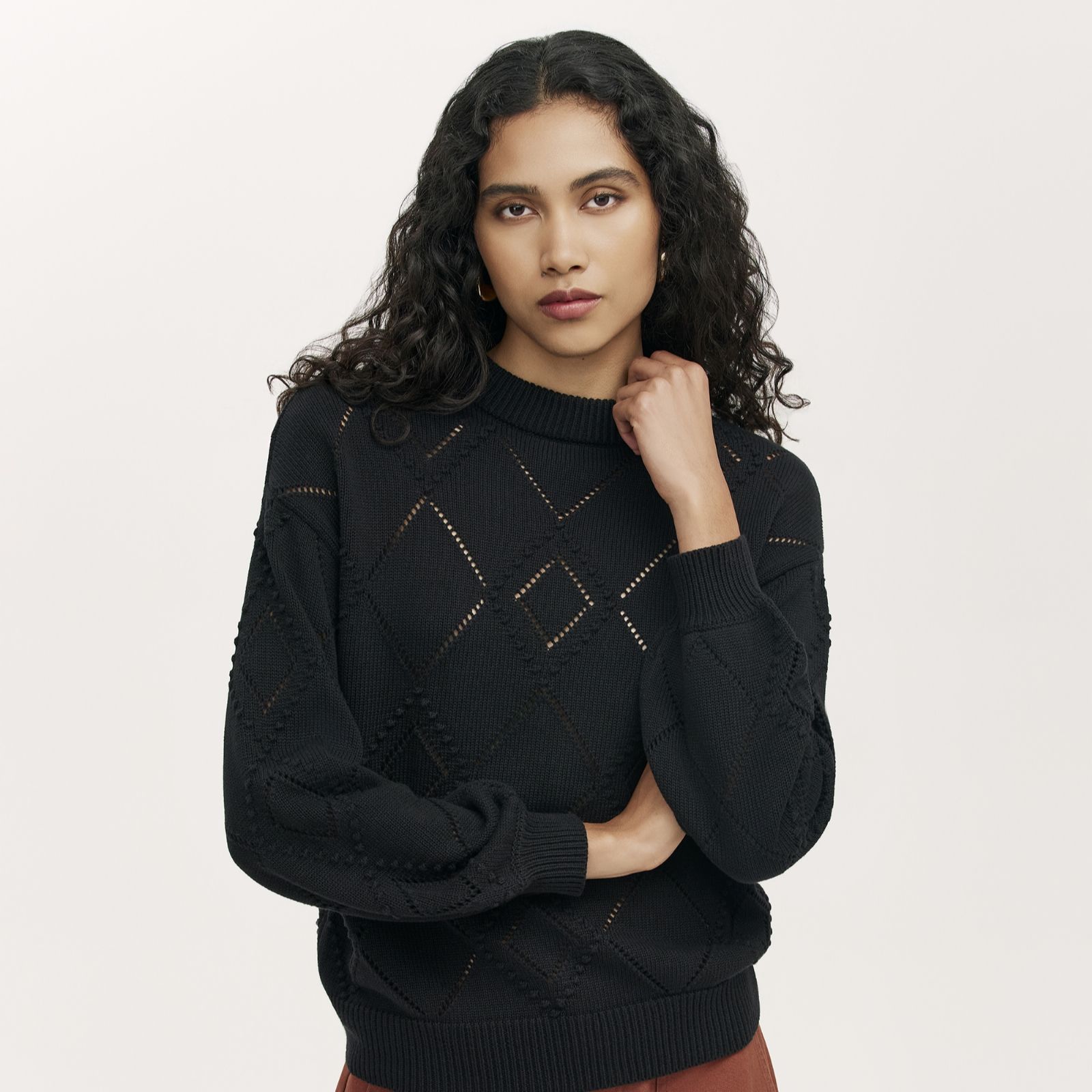 Finery London Odette Pointelle Detail Knitted Jumper