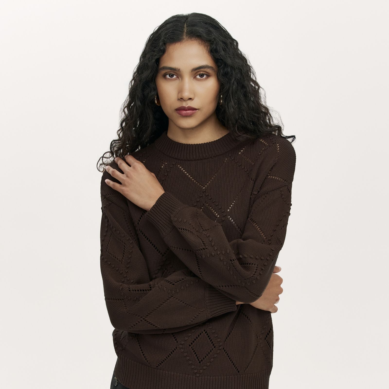 Finery London Odette Pointelle Detail Knitted Jumper