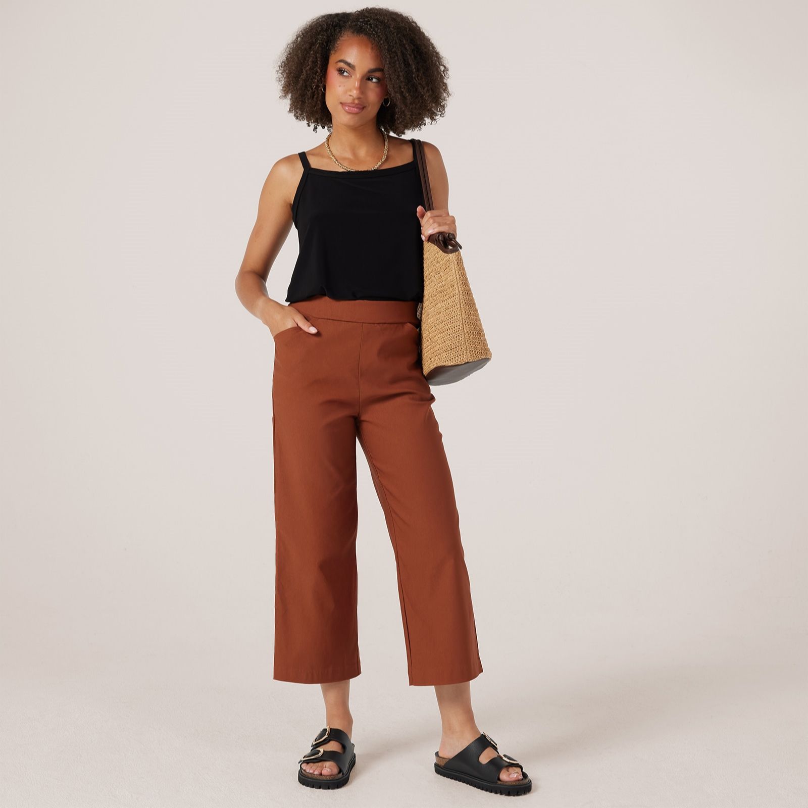 Kim & Co Soft Millennium Harper Straight Cropped Petite Trousers