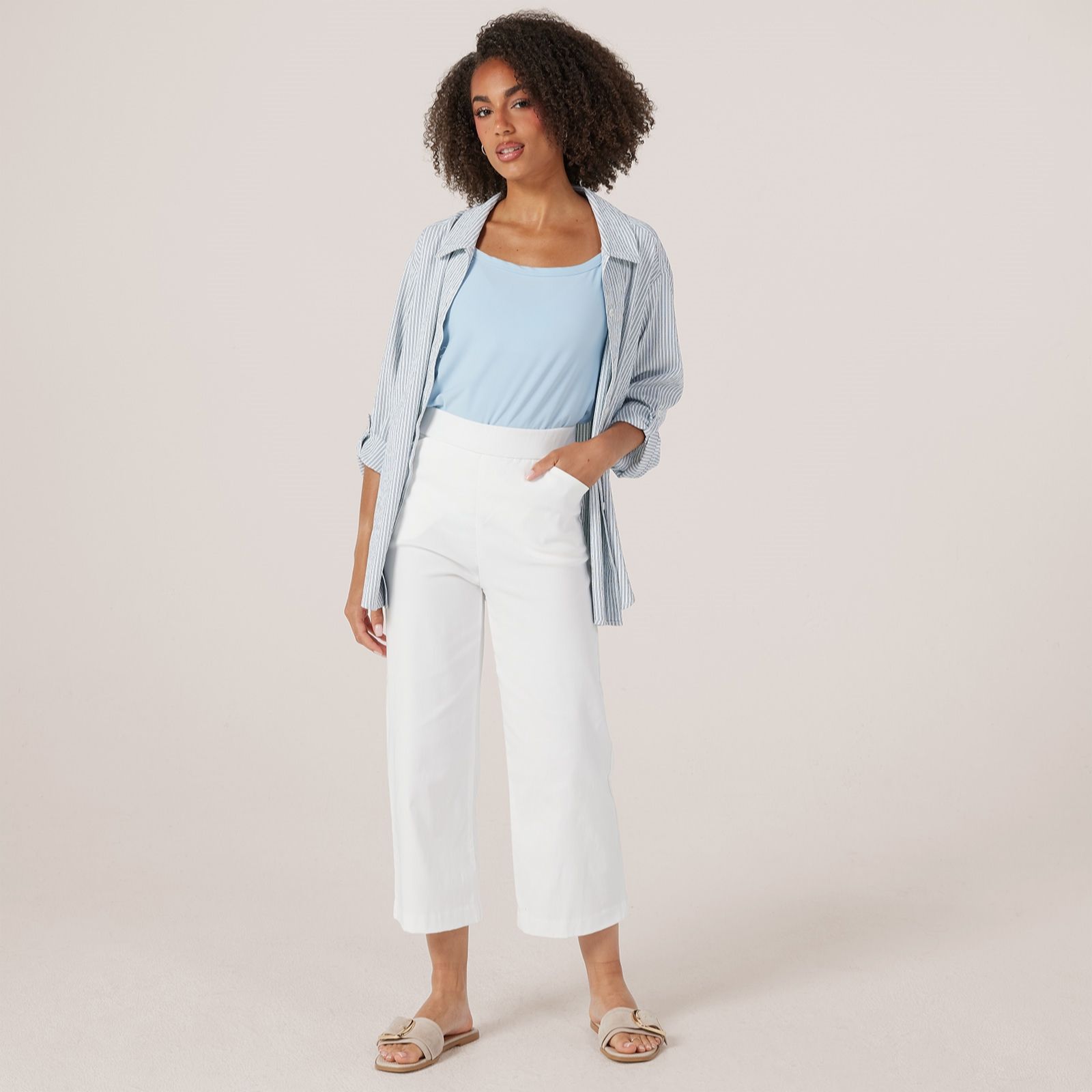 Kim & Co Soft Millennium Harper Straight Cropped Petite Trousers