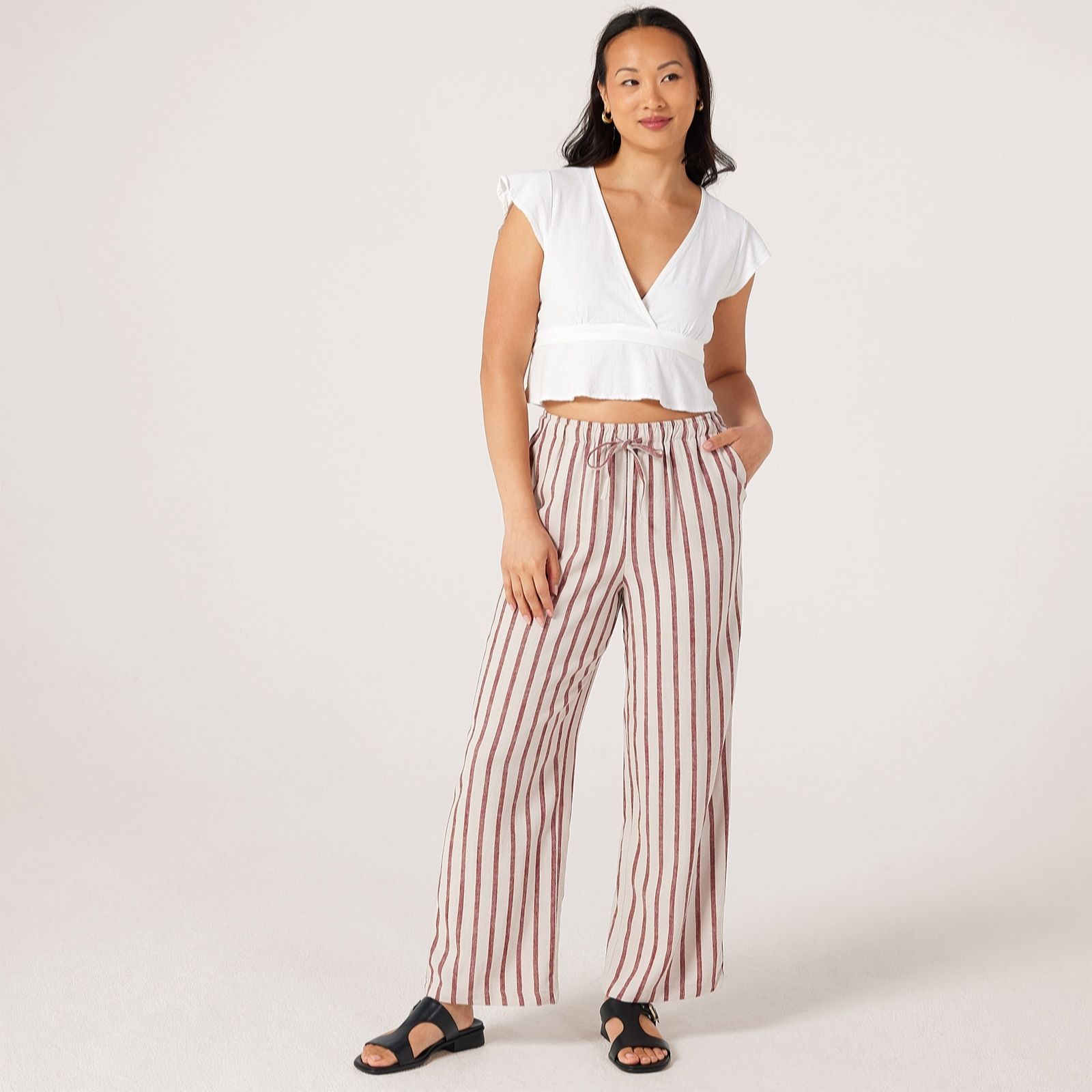 Only Siesta 30" Linen Blend Pull Up Trouser