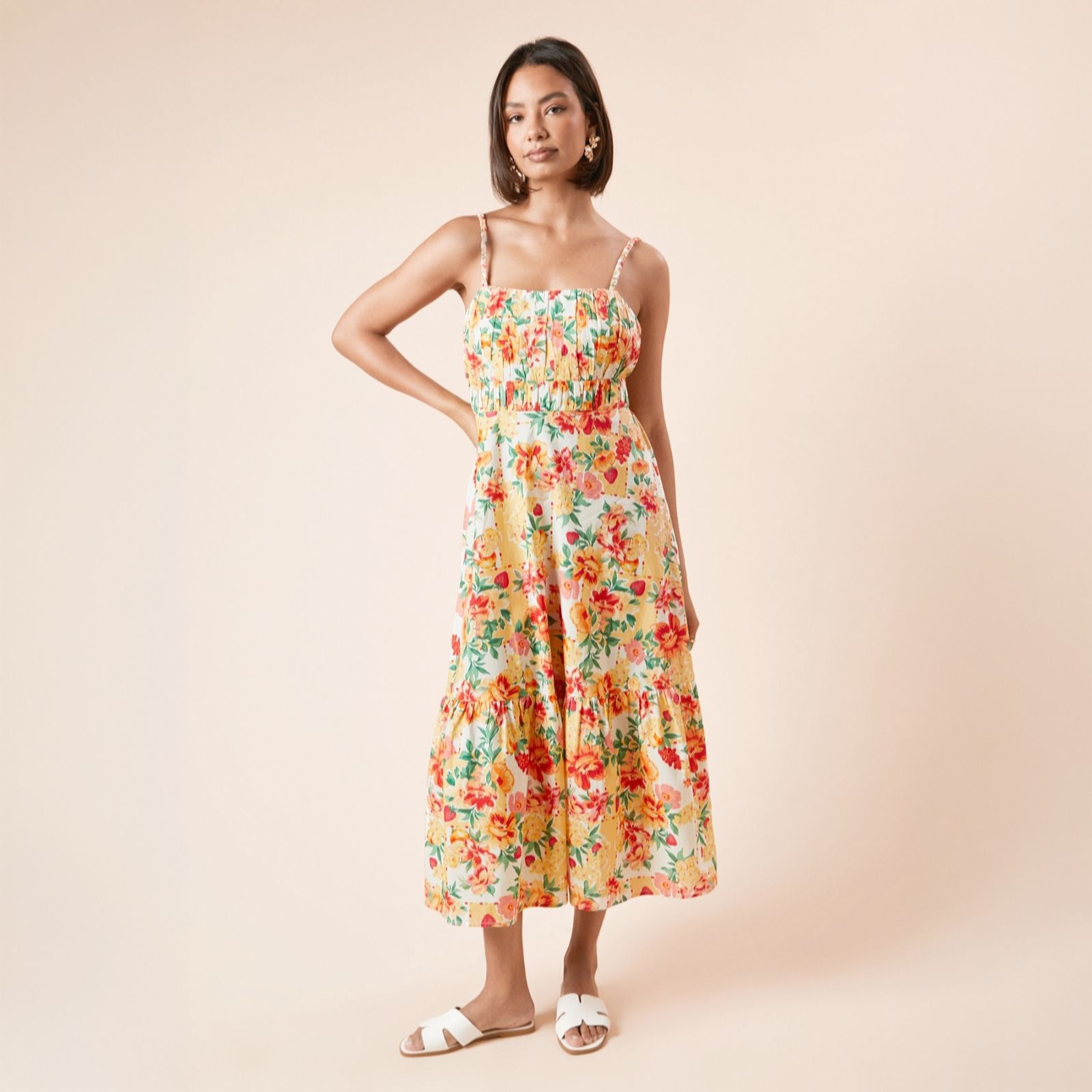 Dorothy Perkins 100% Cotton Poplin Floral Print Summer Dress