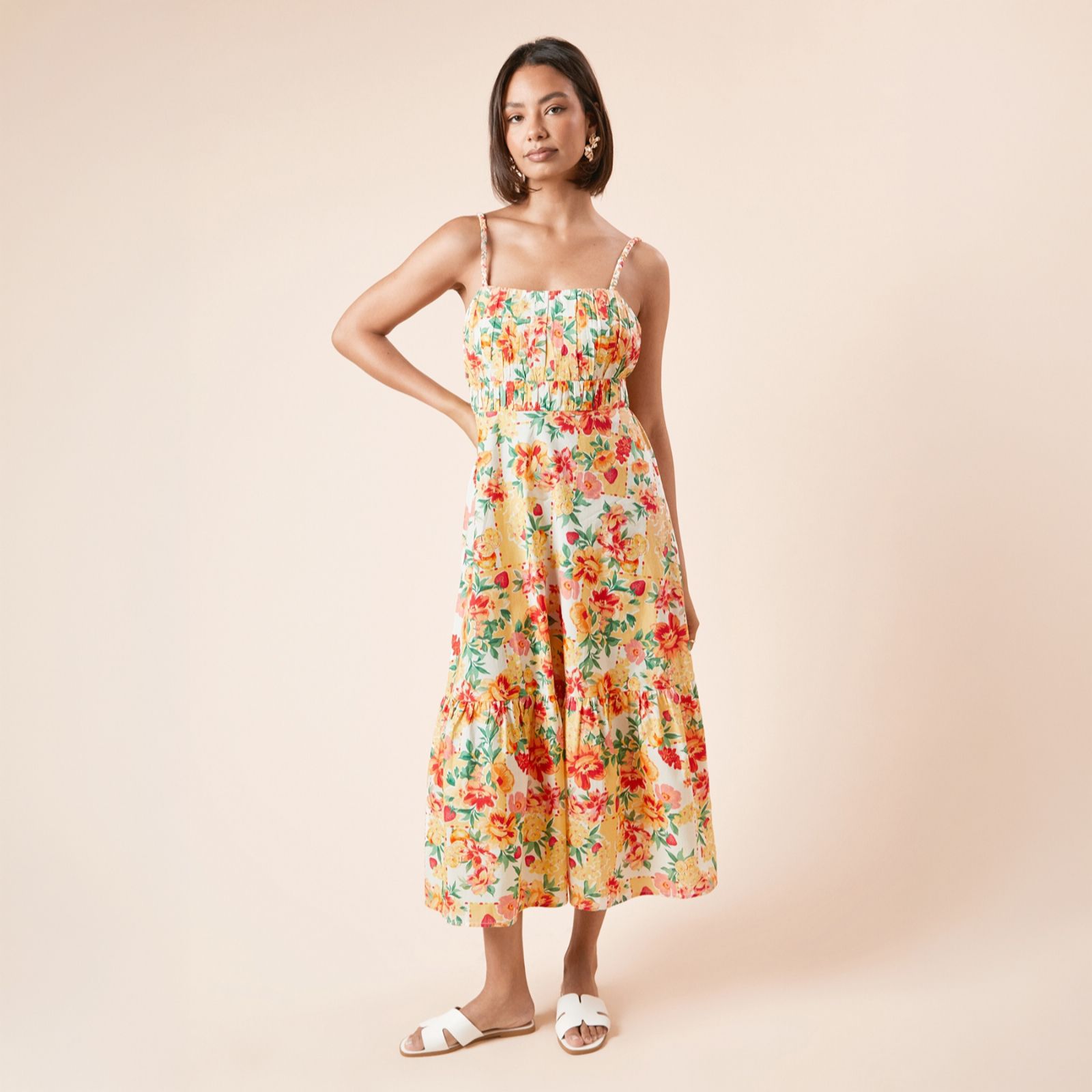 Dorothy Perkins 100% Cotton Poplin Floral Print Summer Dress