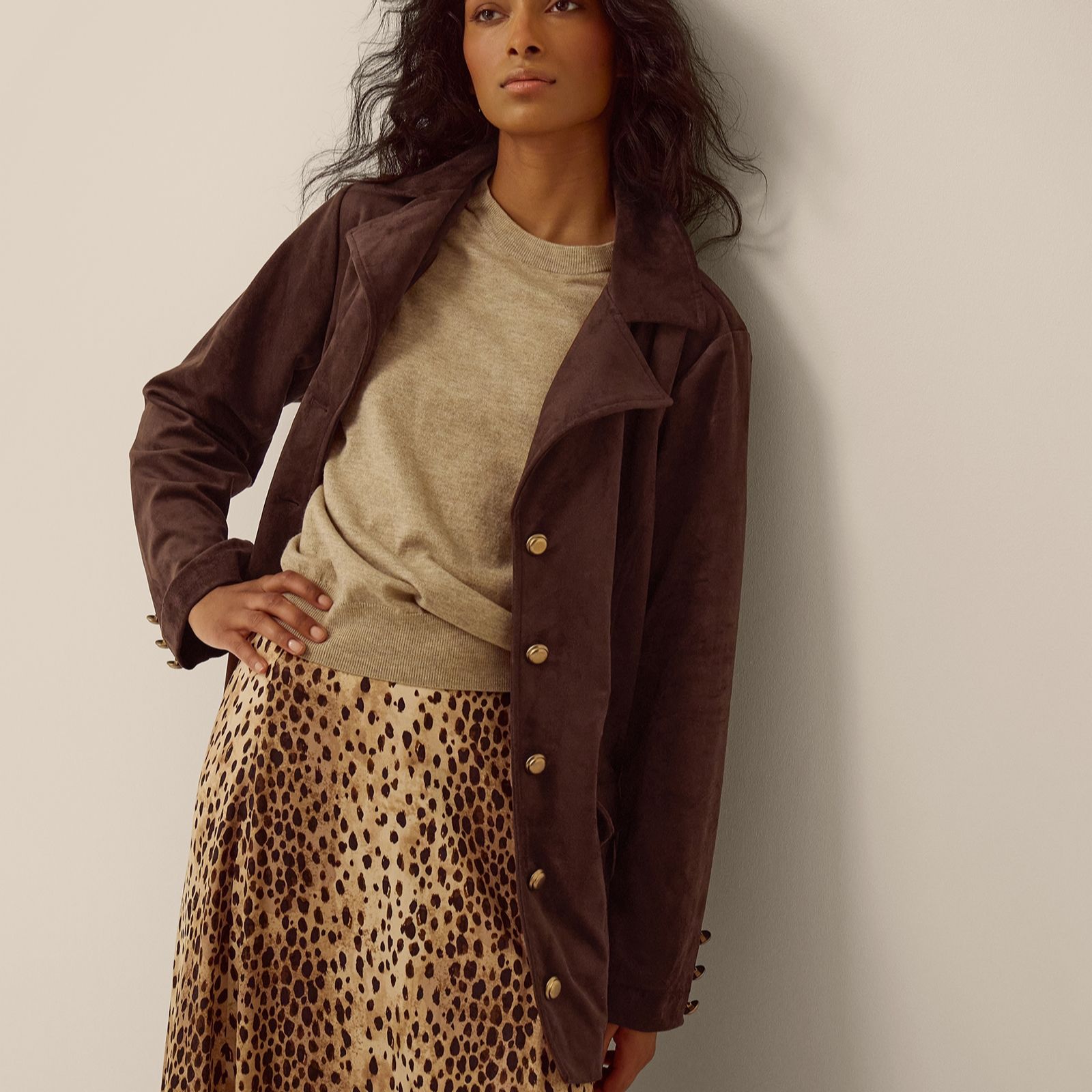 Monsoon Eva Suedette Jacket