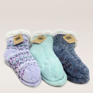 Muk Luks 3 Pack Chenille Cosy Socks
