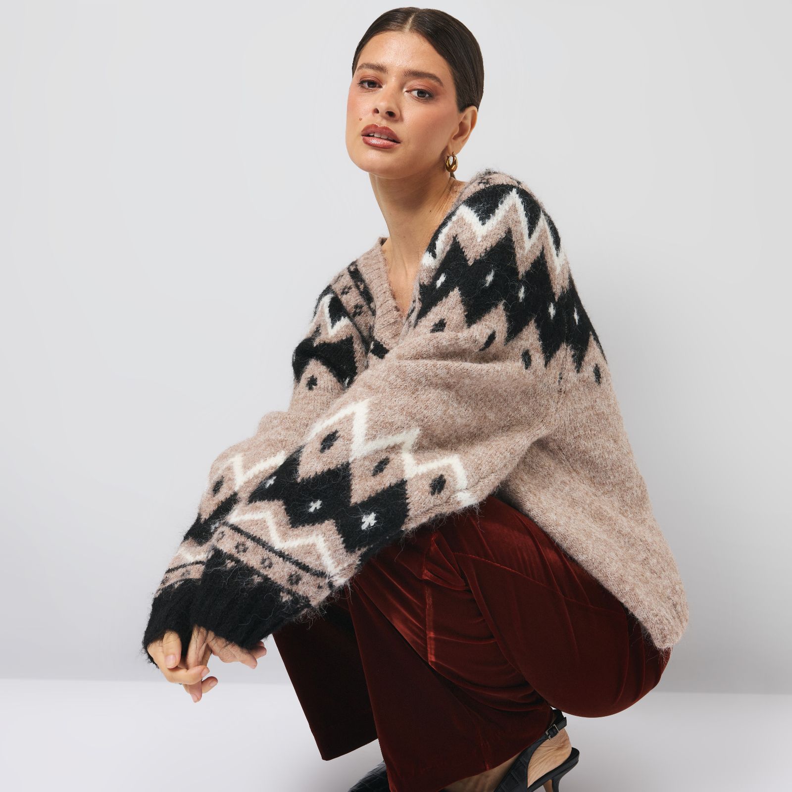 Elle Embellished Fairisle Cardigan