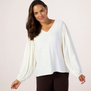 ICHI Melda Long Sleeve V Neck Blouse