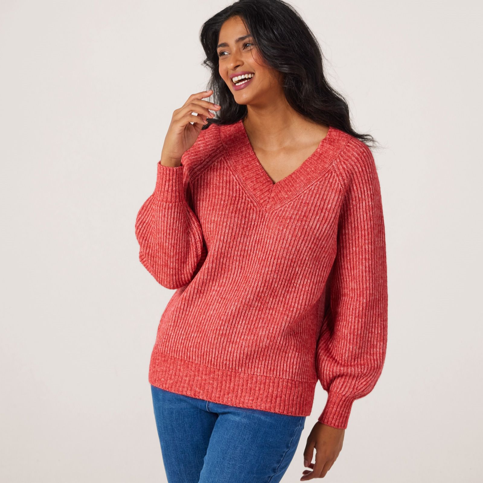 Ruth Langsford V-Neck Blouson Sleeve Jumper