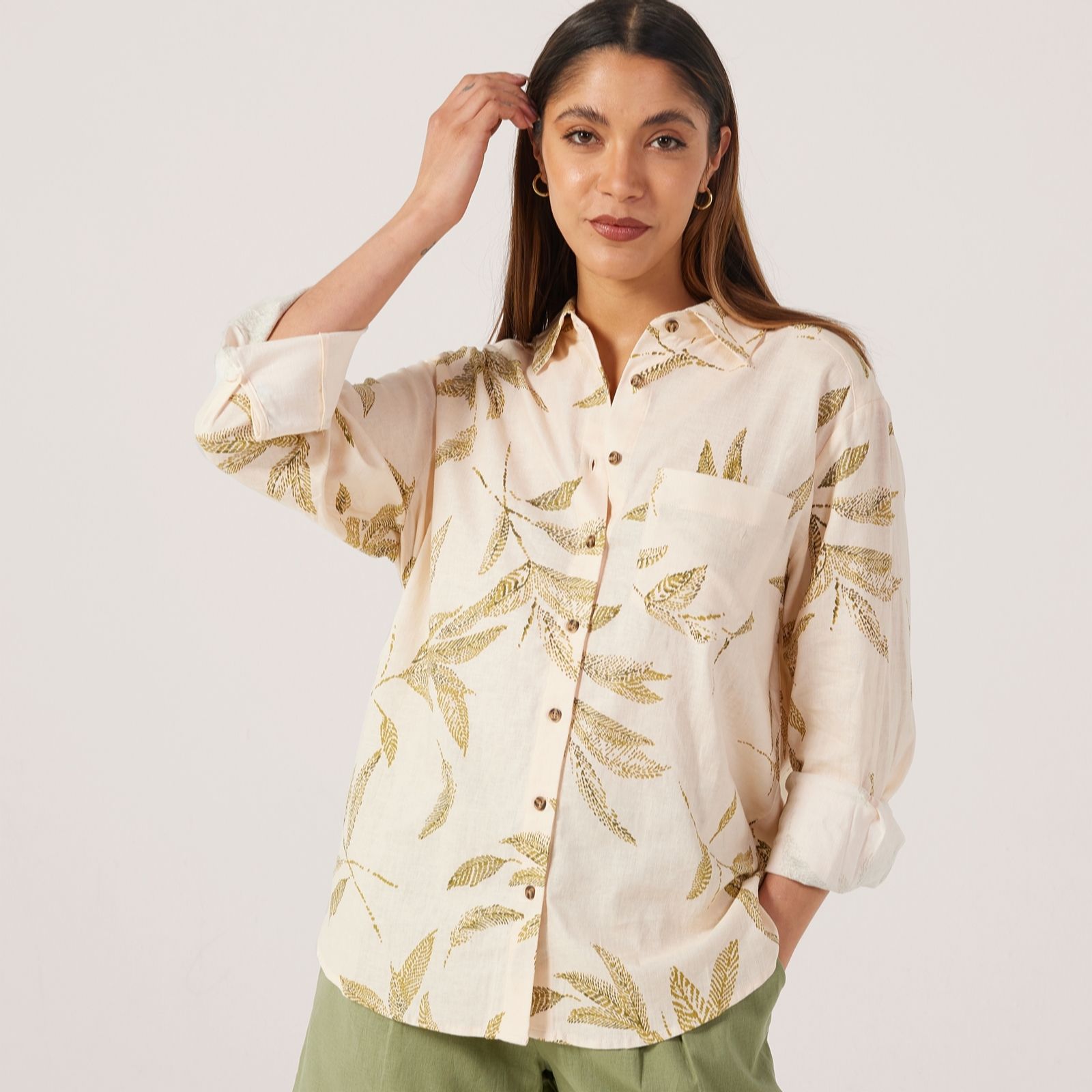 Ben De Lisi Printed Linen Blend Shirt
