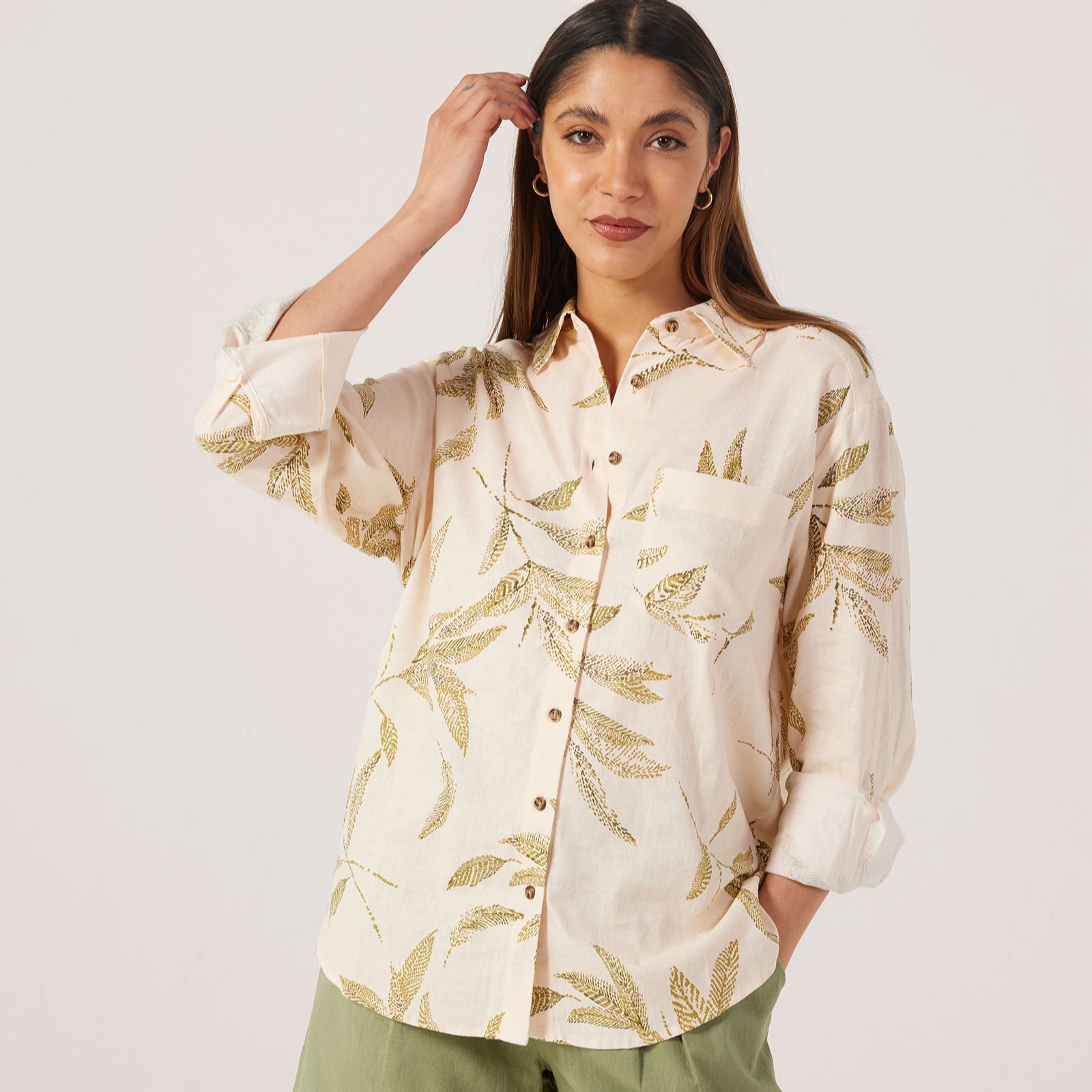 Ben De Lisi Printed Linen Blend Shirt