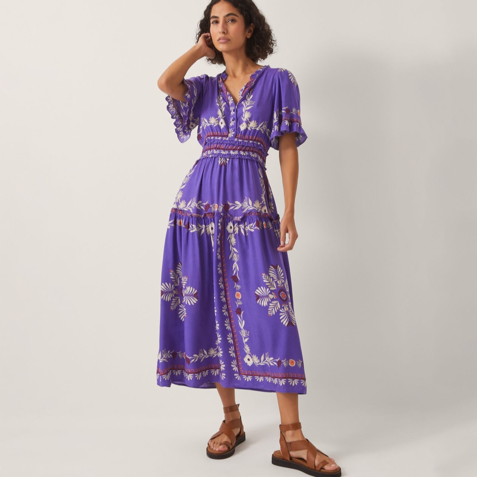 Monsoon Lenora Print Midi Dress