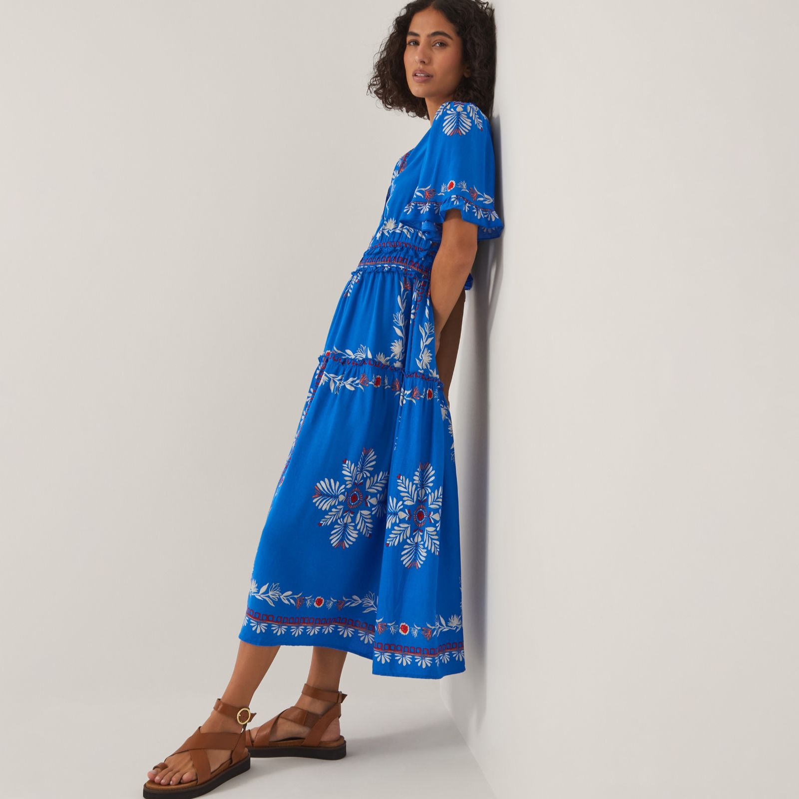 Monsoon Lenora Print Midi Dress