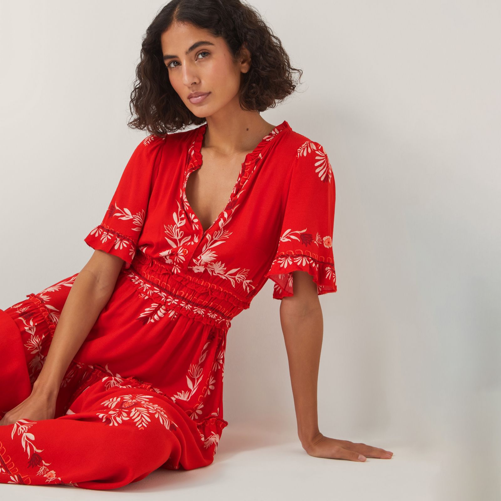Monsoon Lenora Print Midi Dress