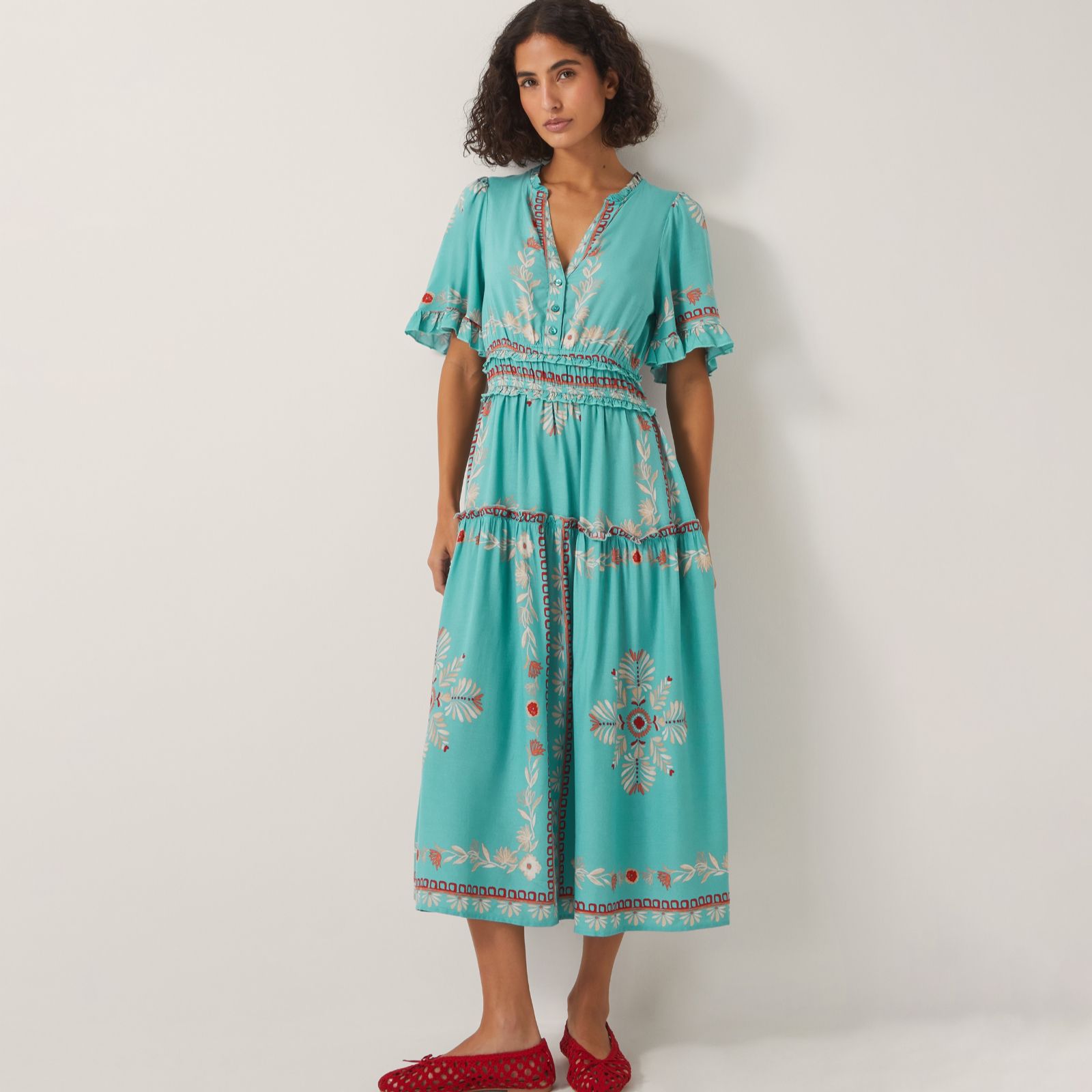 Monsoon Lenora Print Midi Dress