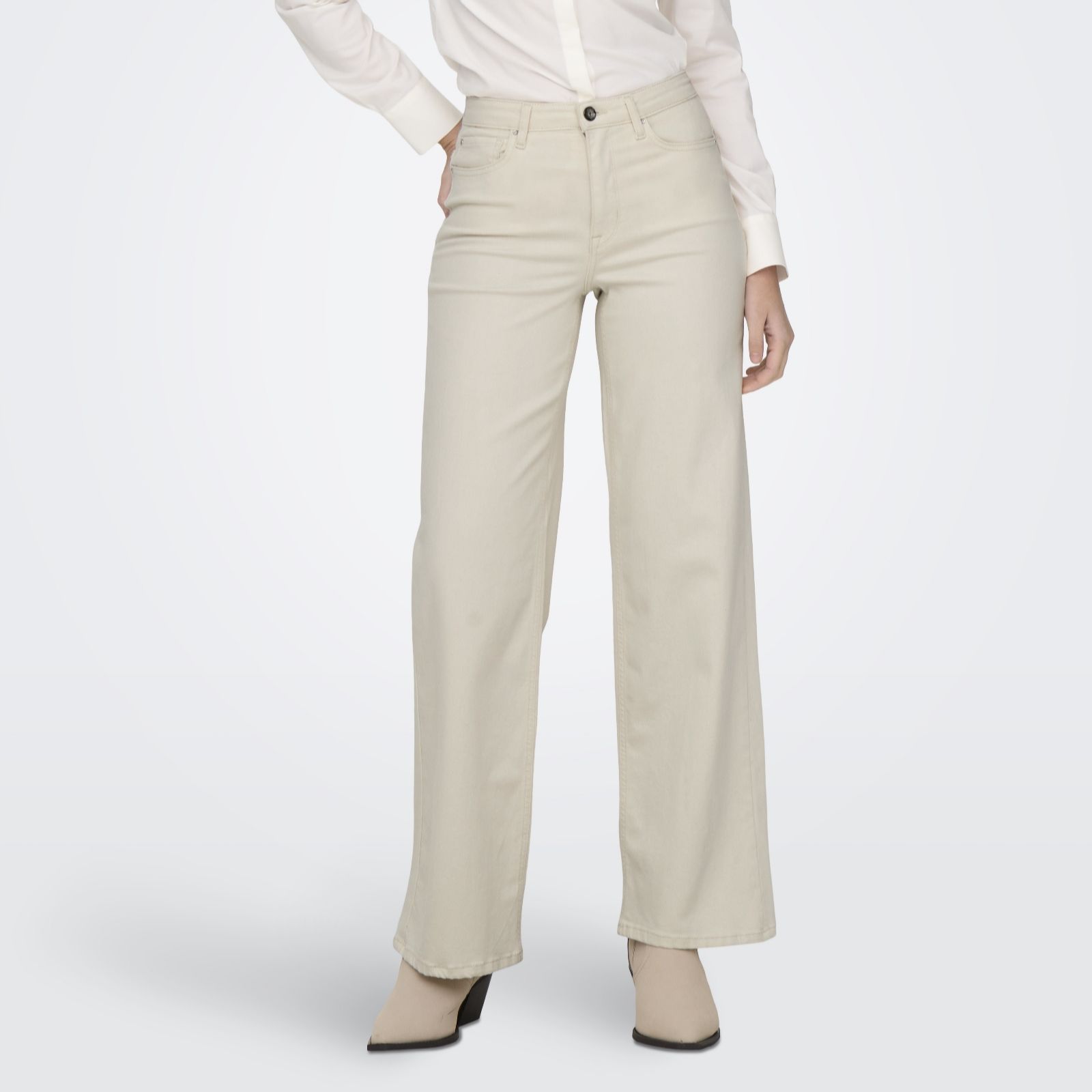 Only Blush 30" Wide-Leg Denim Jeans