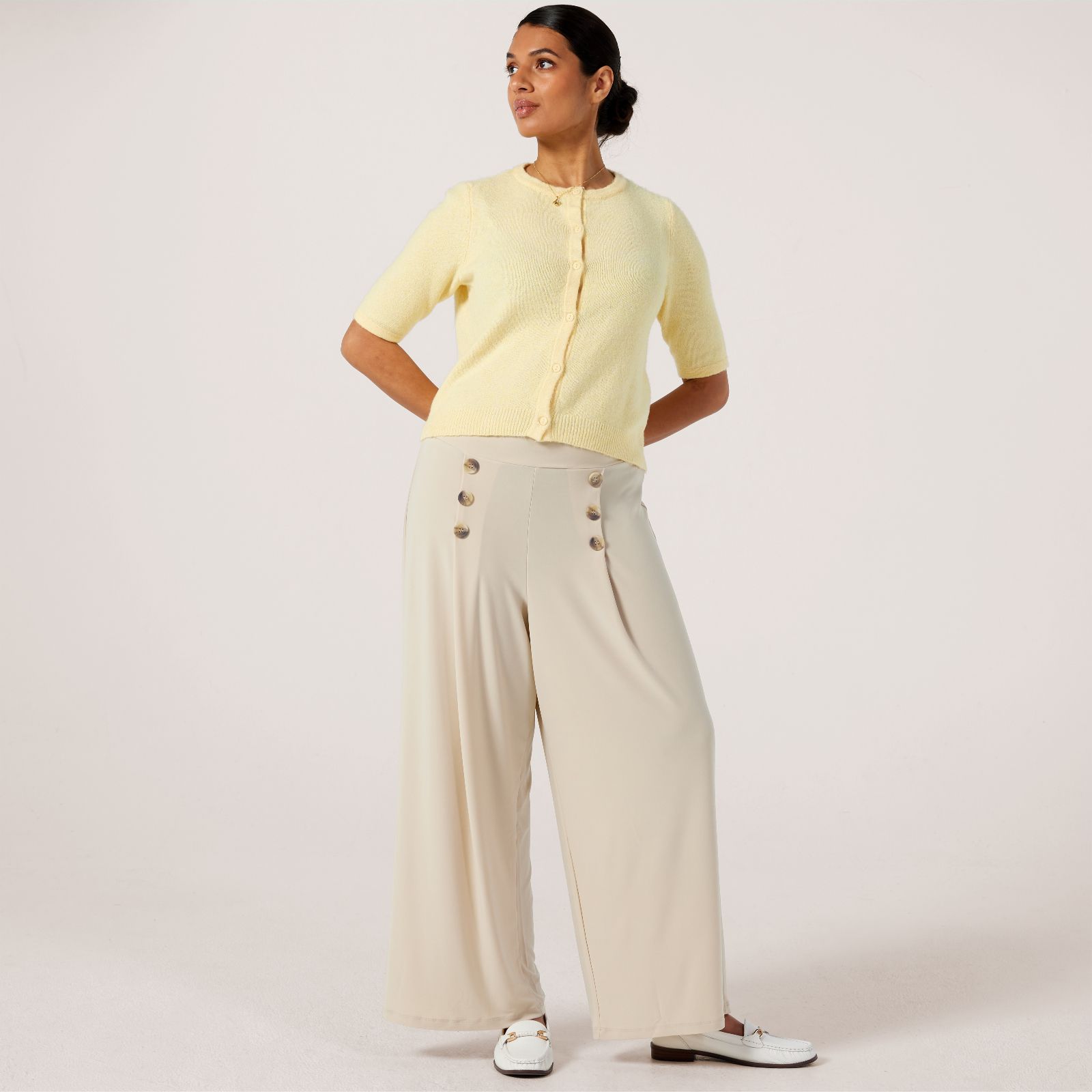 Kim & Co Deluxe Brazil Jersey Sailor Wide Ankle Standard Trousers