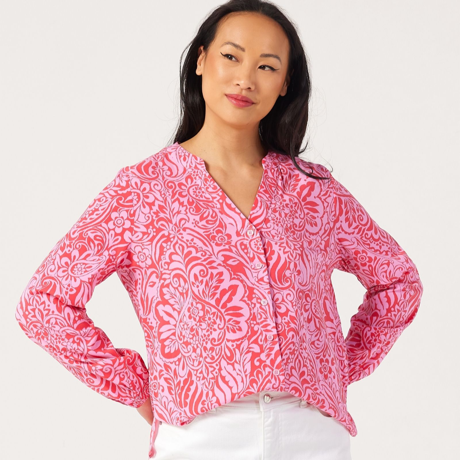 Ruth Langsford Cotton printed Nehru collar Shirt