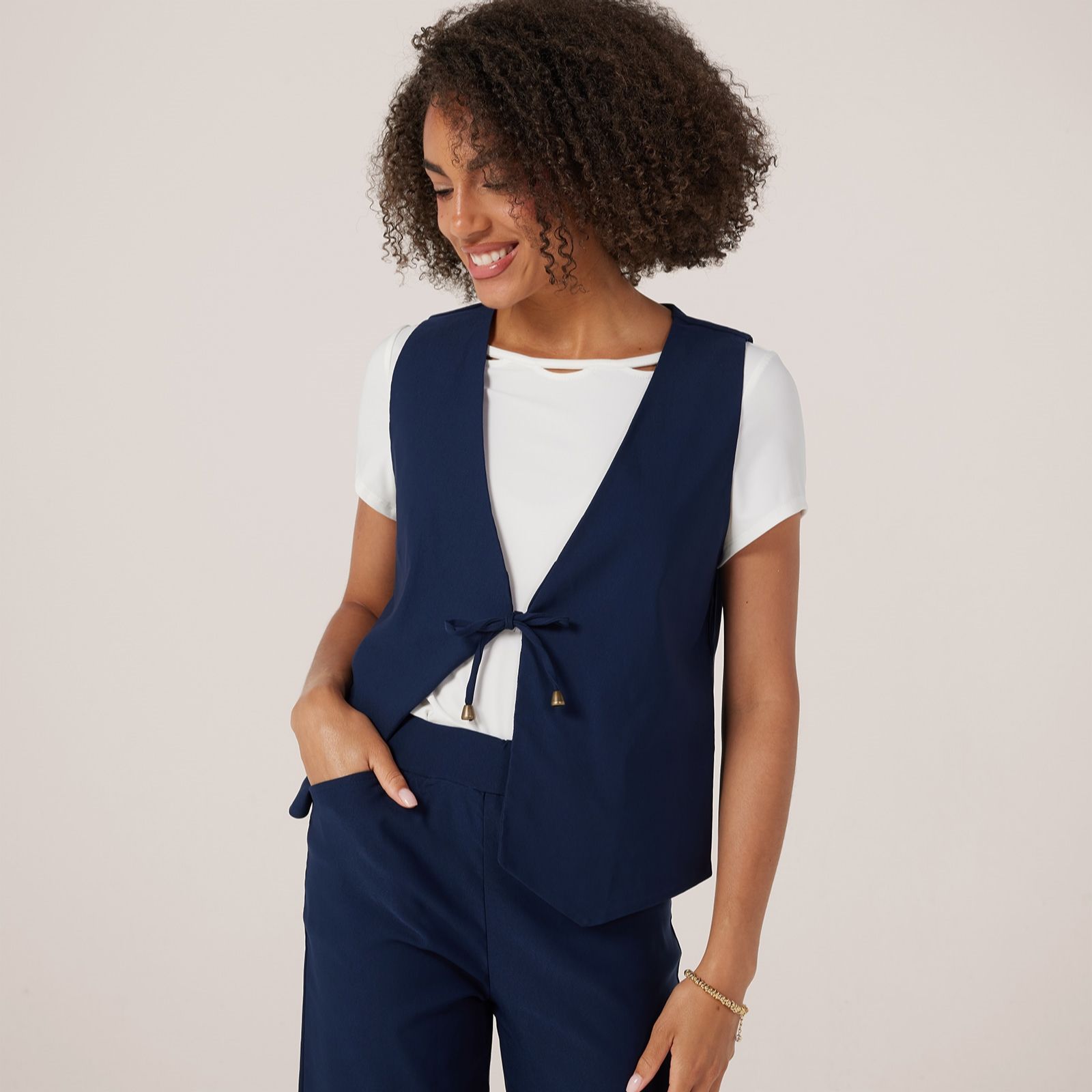 Kim & Co Soft Millennium Tie Front Waistcoat