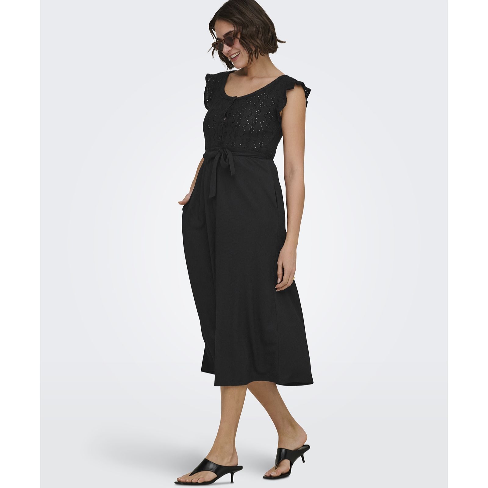 Only Elisa Broderie Top Belted Dress