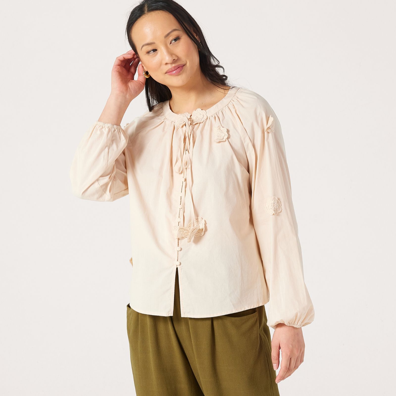 Izabel London Floral Applique Blouse