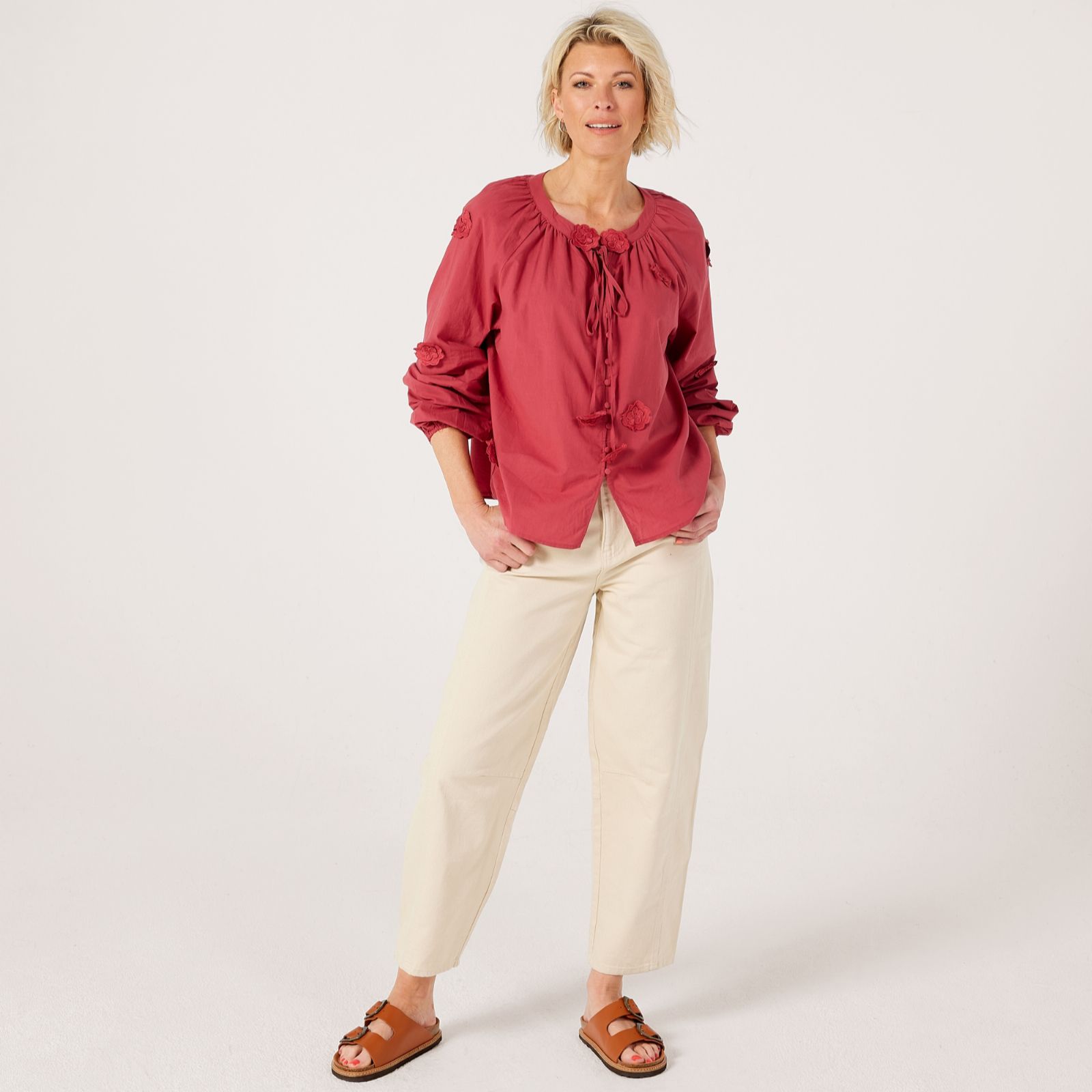 Izabel London Floral Applique Blouse