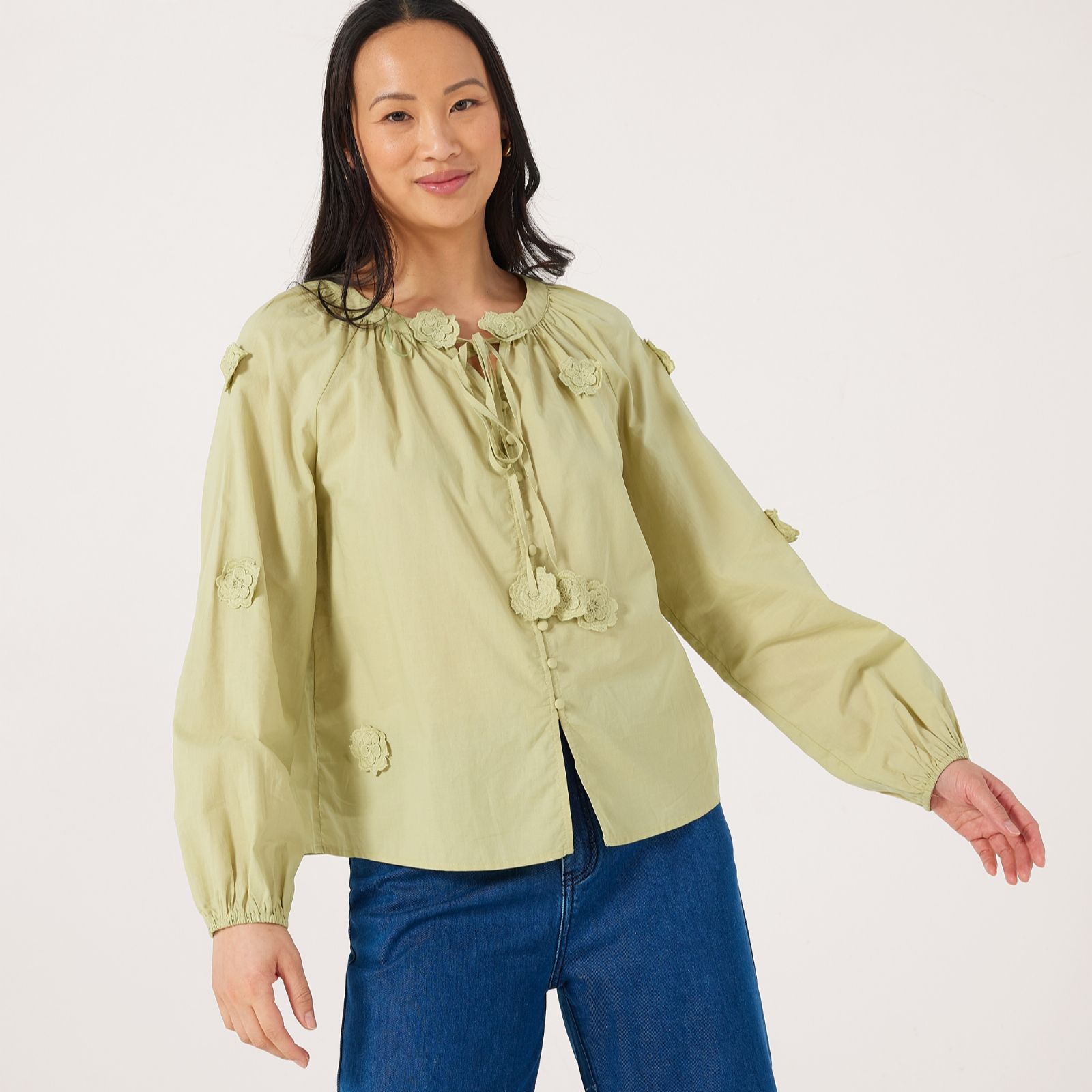 Izabel London Floral Applique Blouse