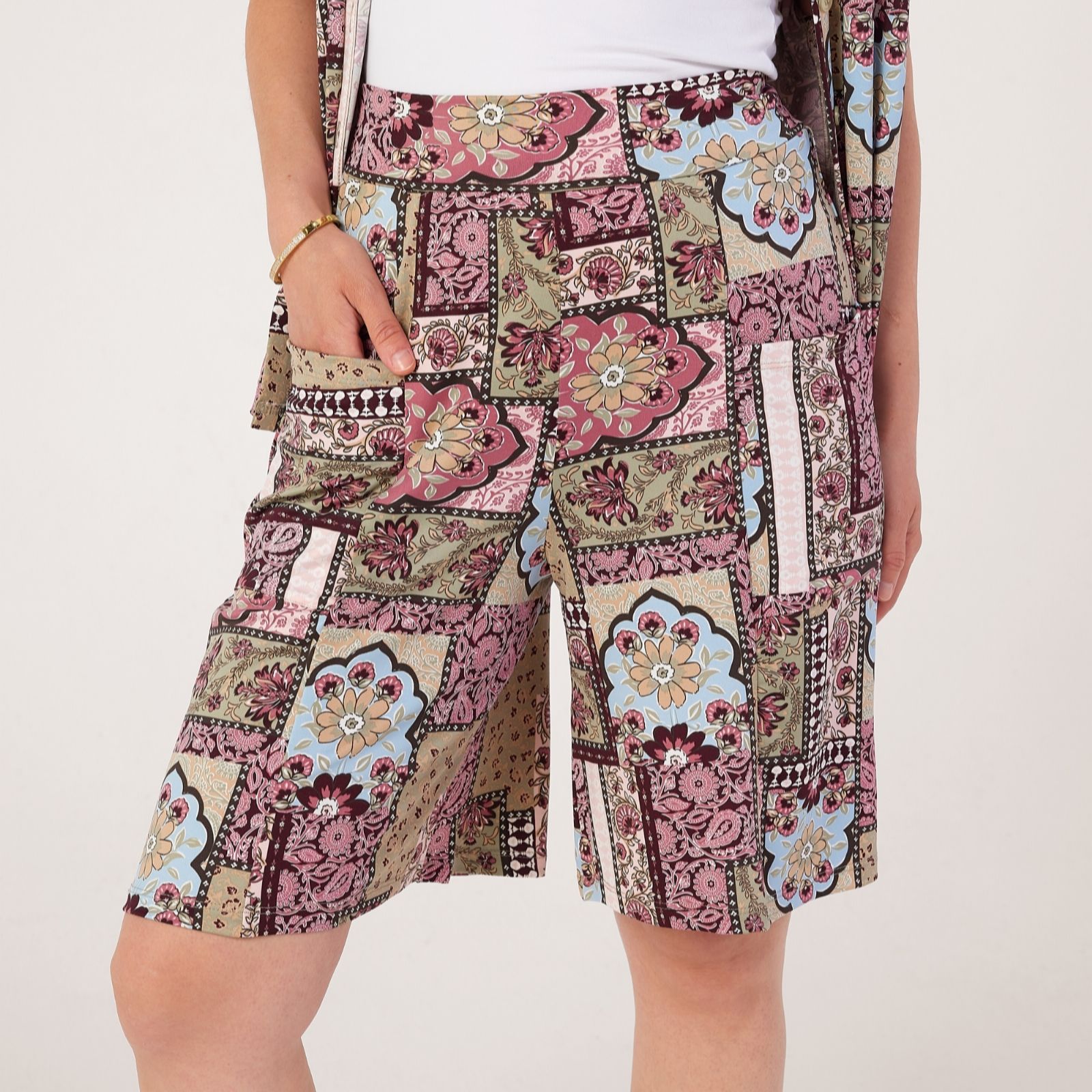 Kim & Co Printed Brazil Jersey Shorts with Pockets
