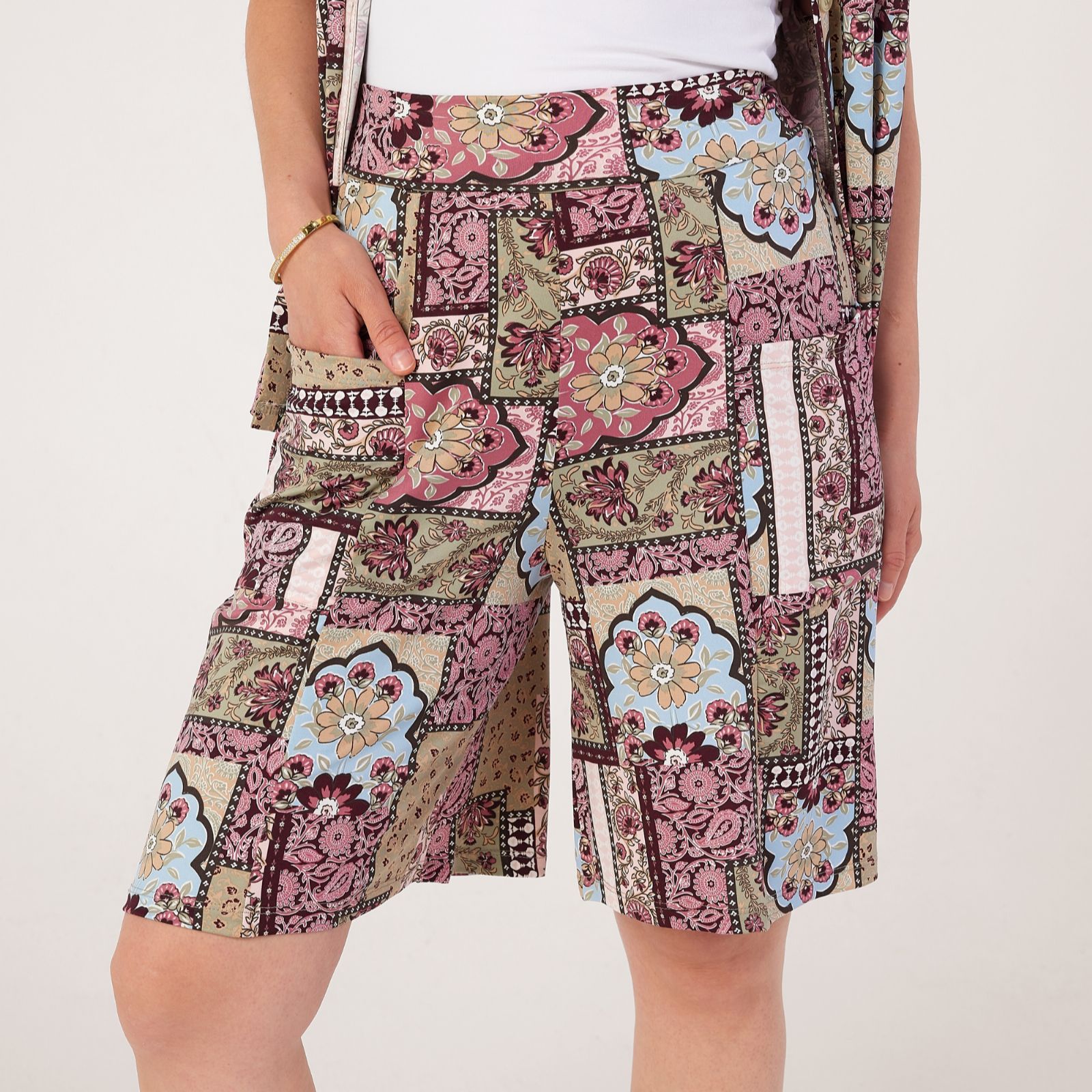 Kim & Co Printed Brazil Jersey Shorts with Pockets