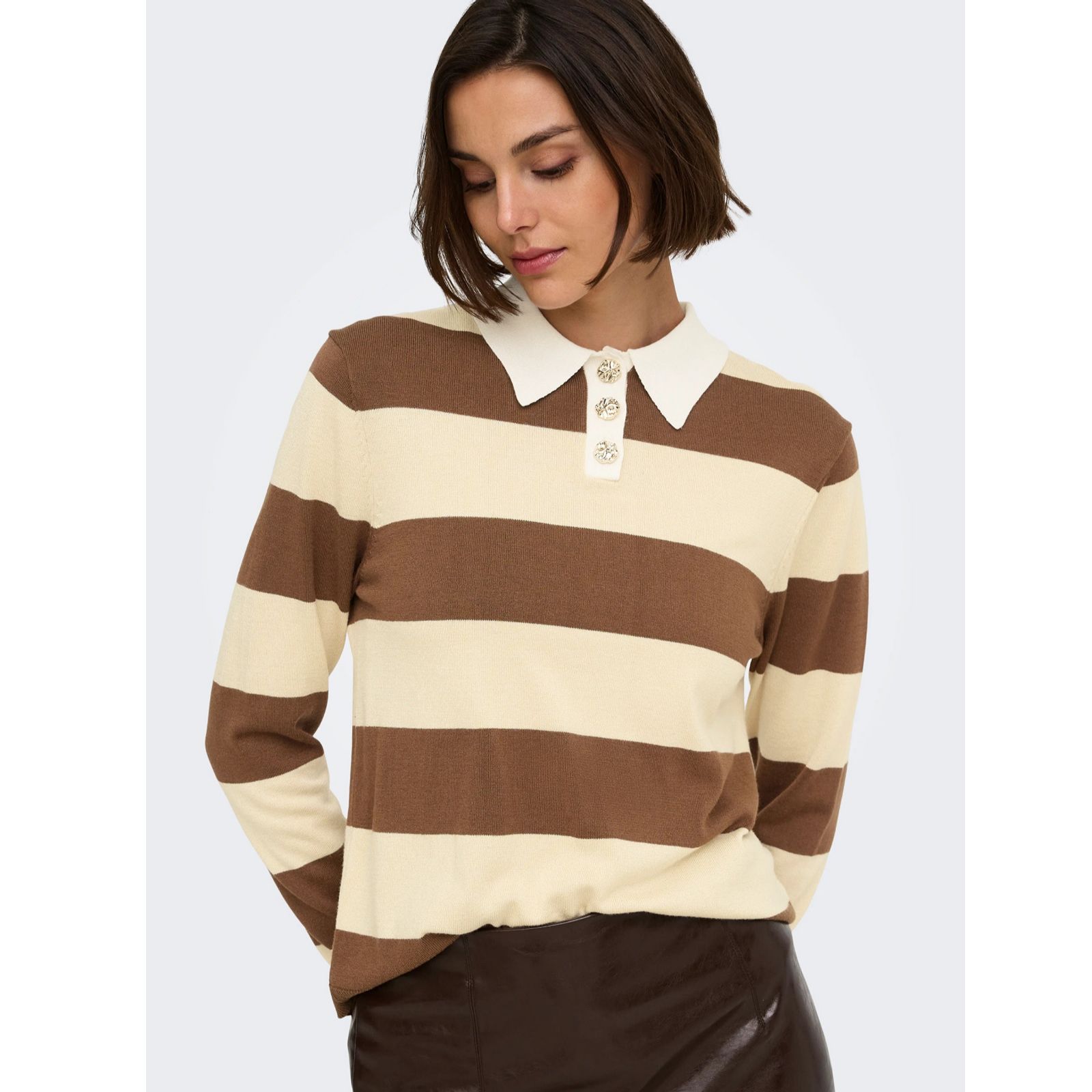 JDY Melany Button Detail Polo Jumper