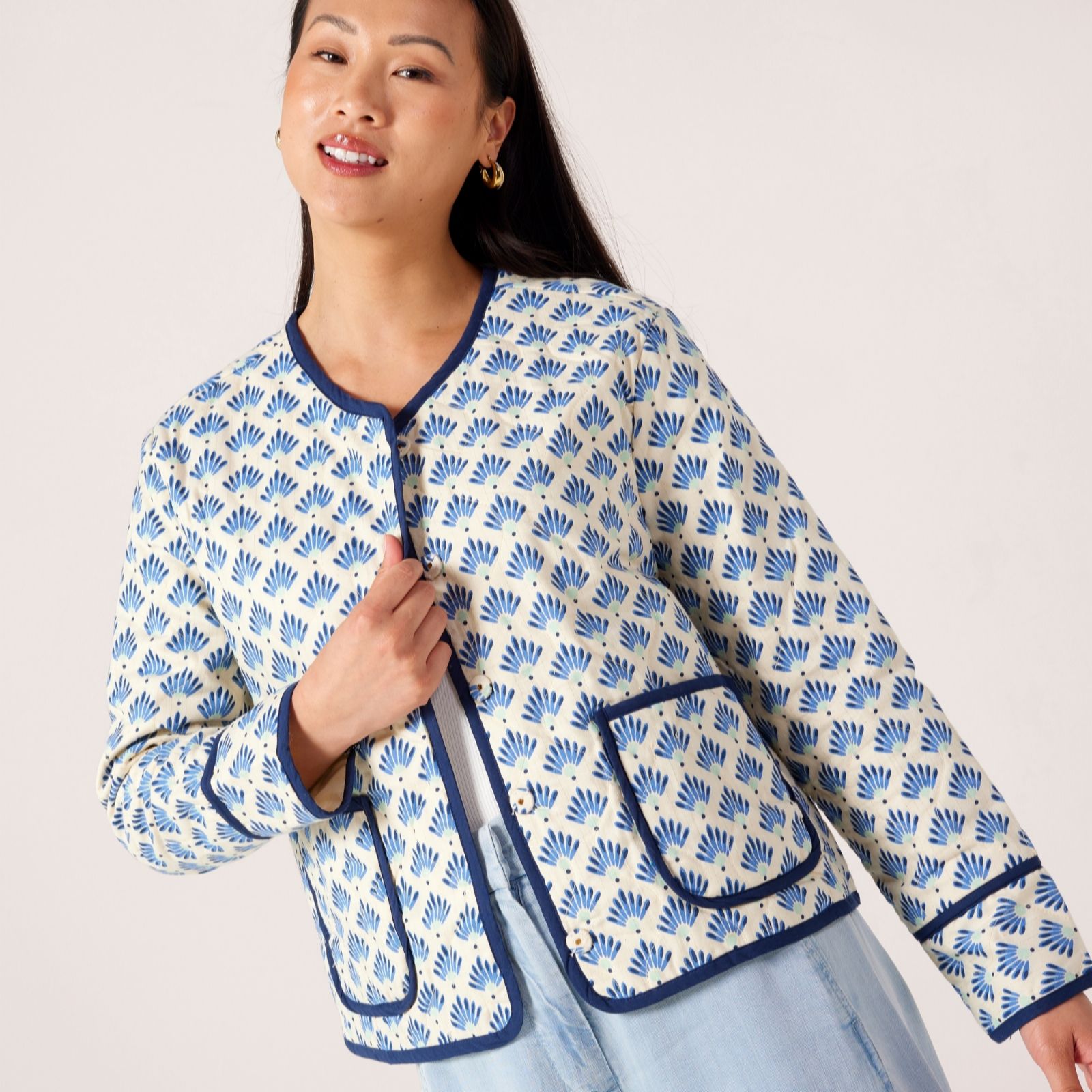 Masai Copenhagen Cotton Javira Print Shimmer Detail Light Jacket