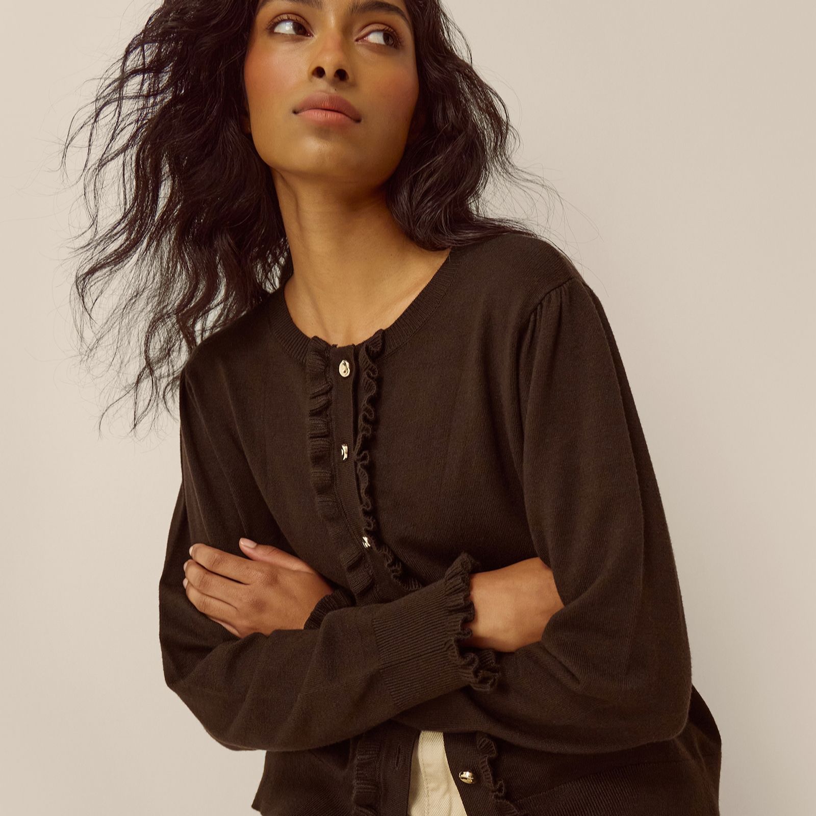 Monsoon Ruby Ruffle Detail Cardigan