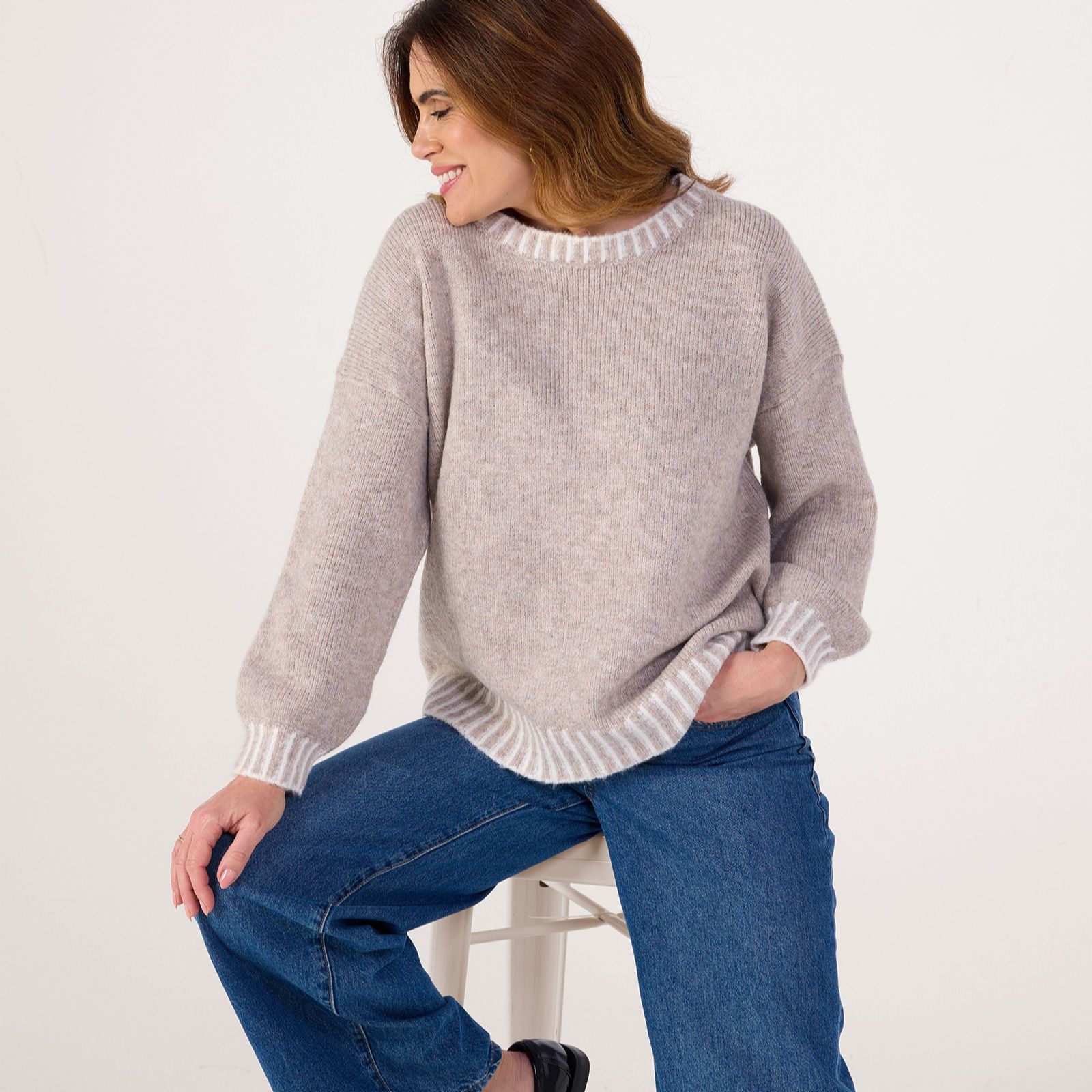 Izabel London Contrast Stitch Jumper