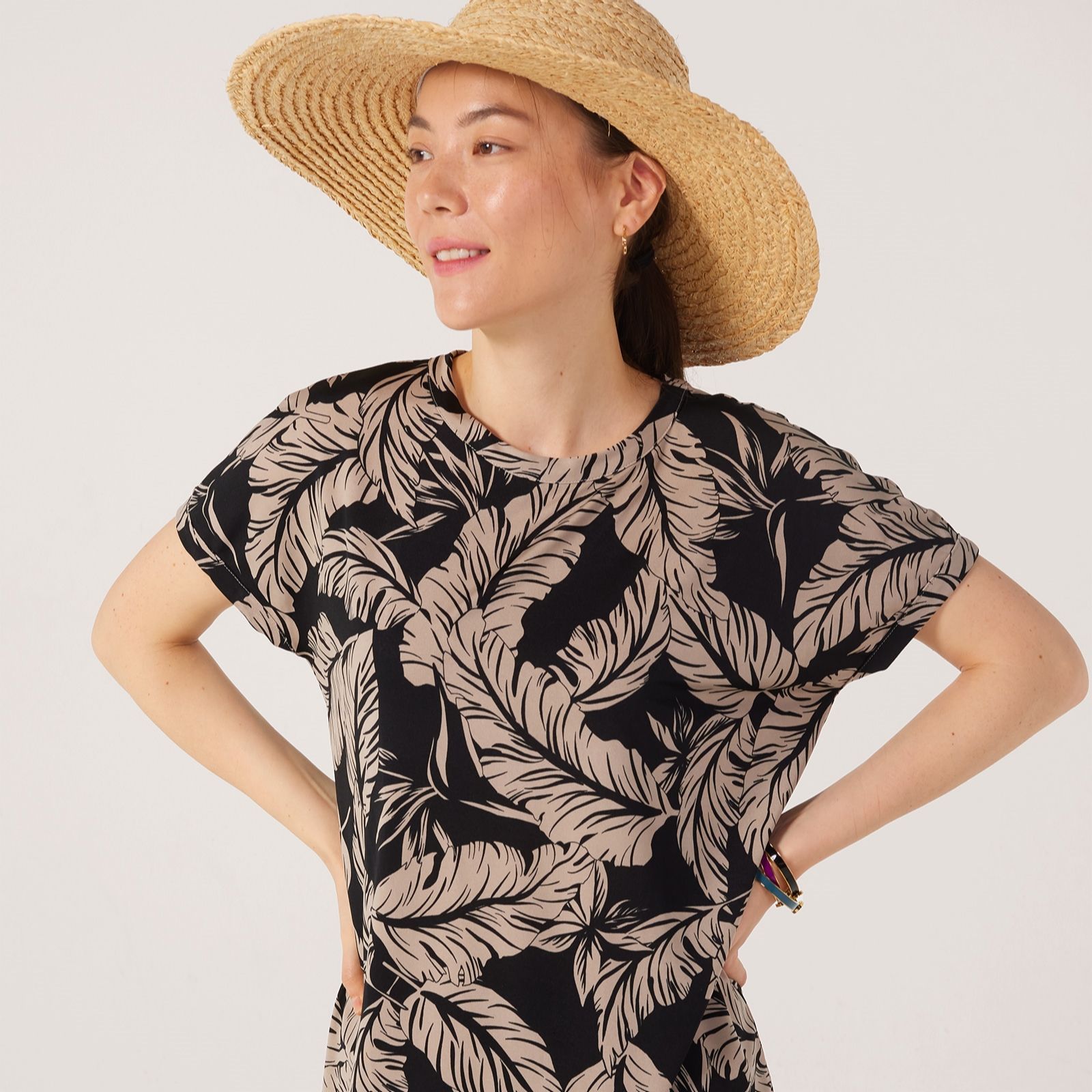 Kim & Co Printed Brazil Jersey Relaxed Short Sleeve Top