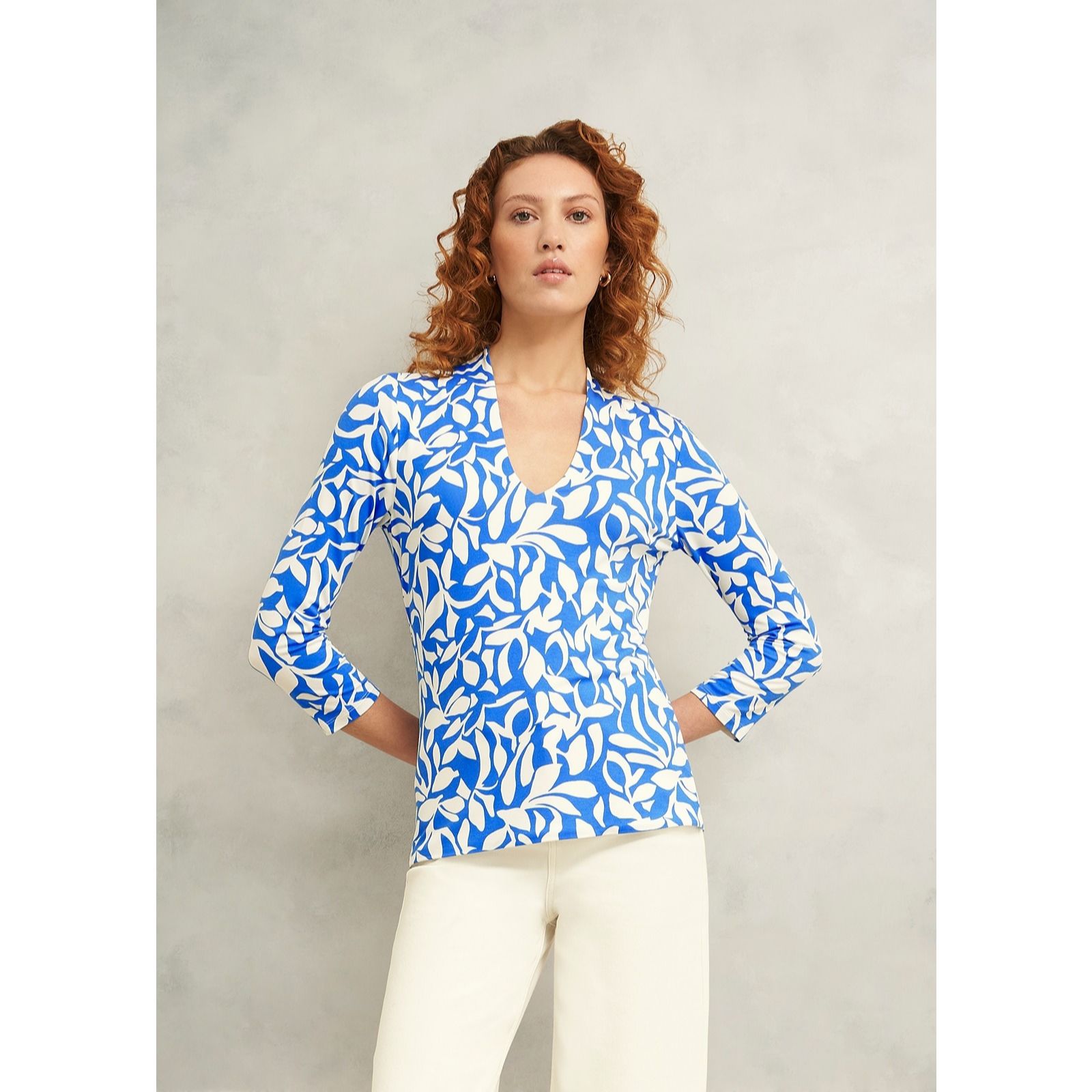 Hobbs London Aimee Printed Jersey Top