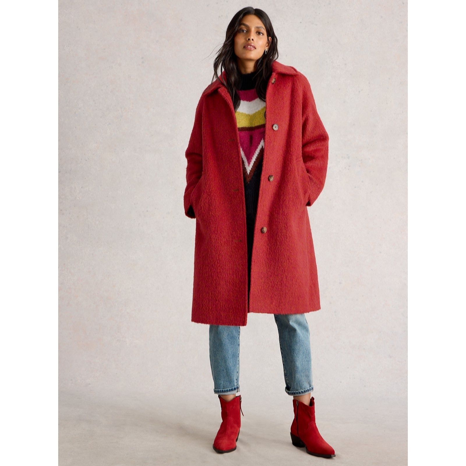 White Stuff Kelsey Wool Blend Coat