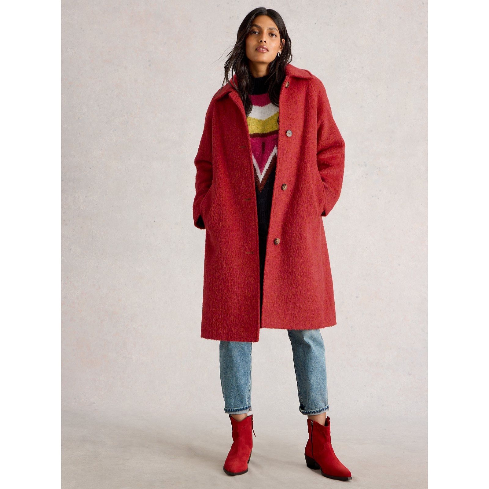White Stuff Kelsey Wool Blend Coat