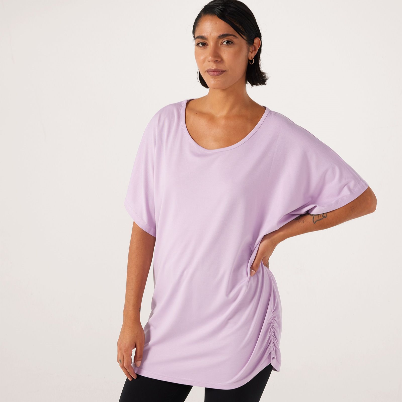 Frank Usher Elbow Sleeve Ruched Side Jersey T-Shirt