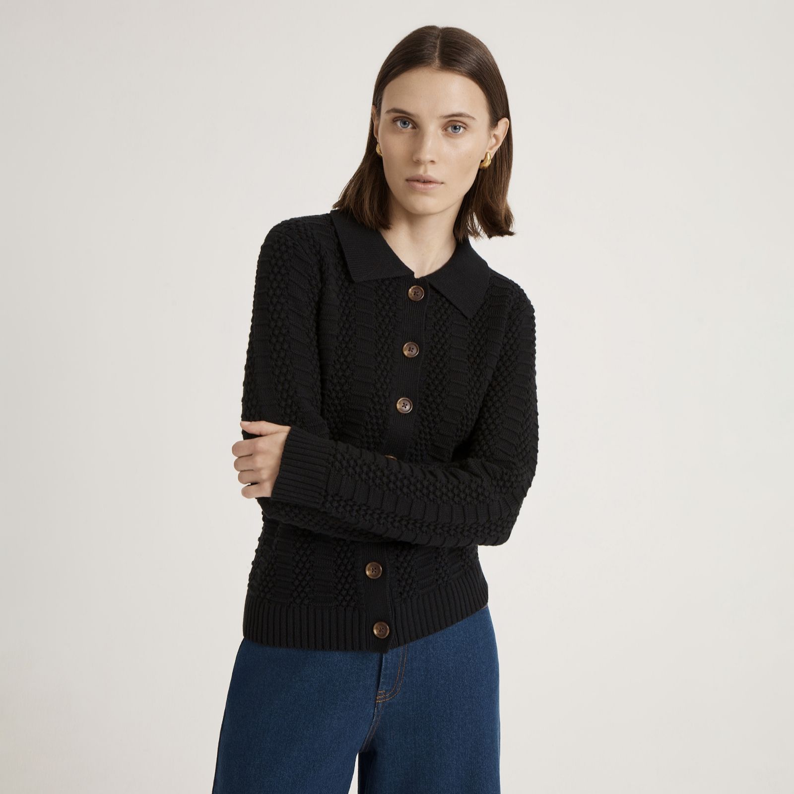 Finery London Knitted Button Up Cardigan