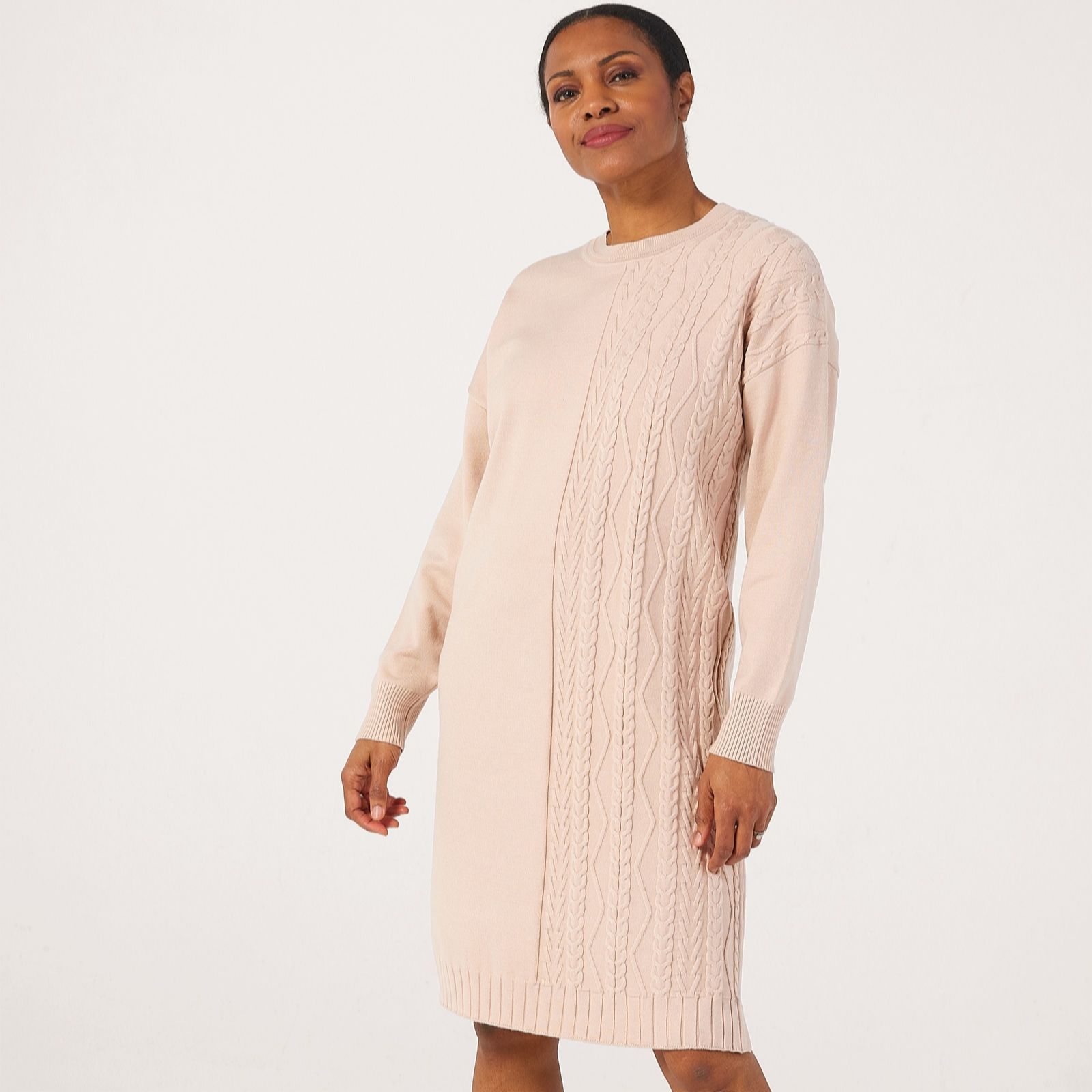 Malissa J Malissa Cable Knit Knee-Length Dress