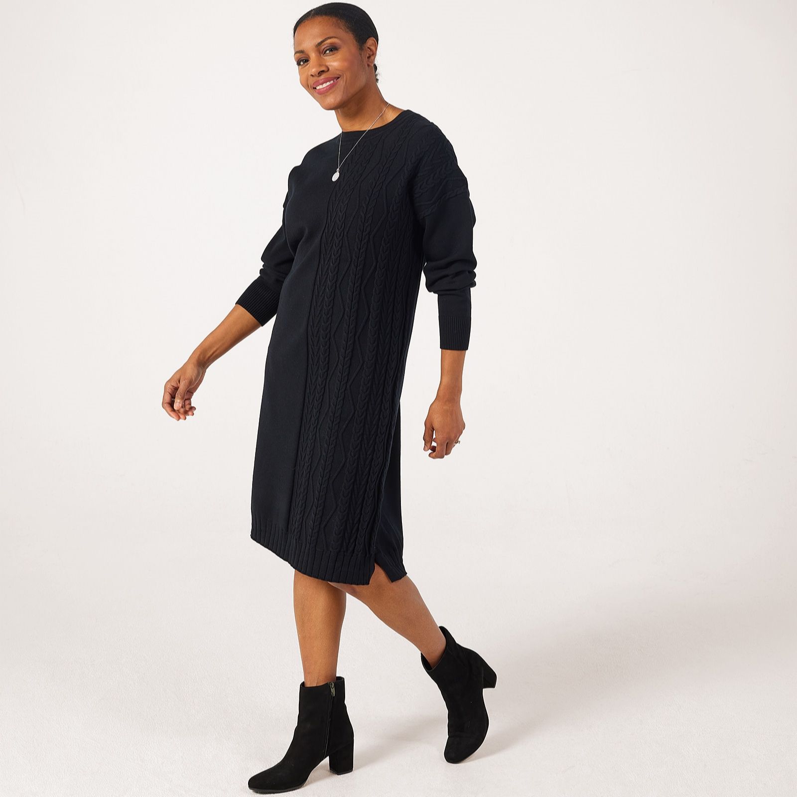 Malissa J Malissa Cable Knit Knee-Length Dress